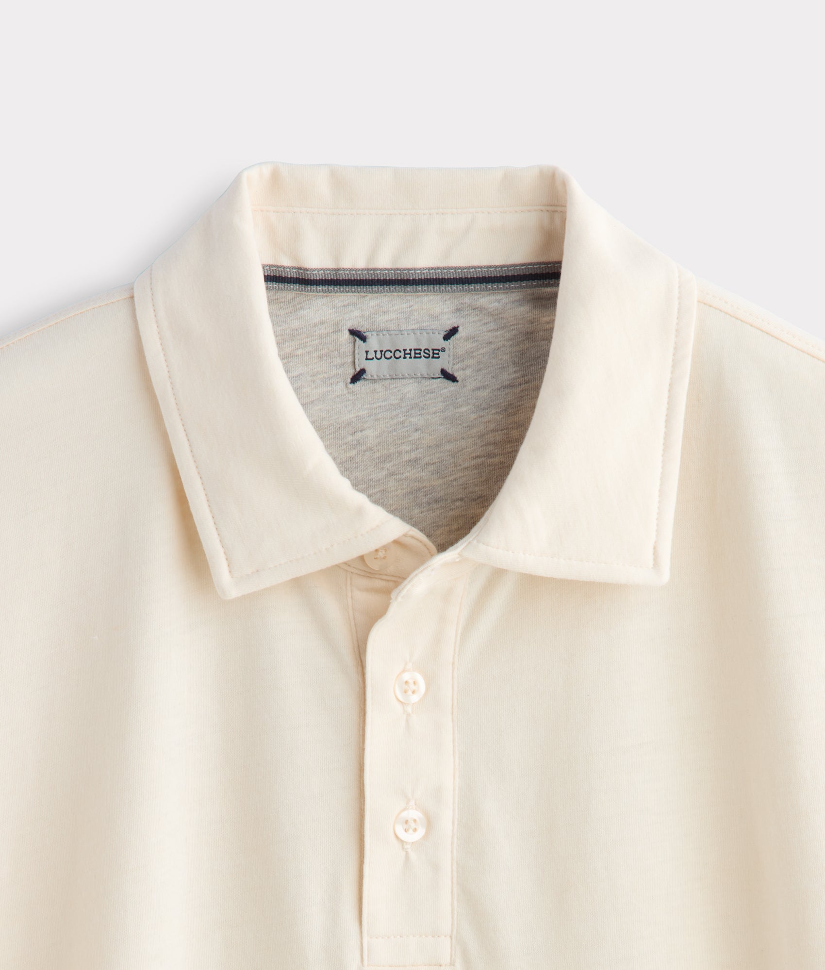 Lucchese Pima Blend Polo :: Cream - Image 3