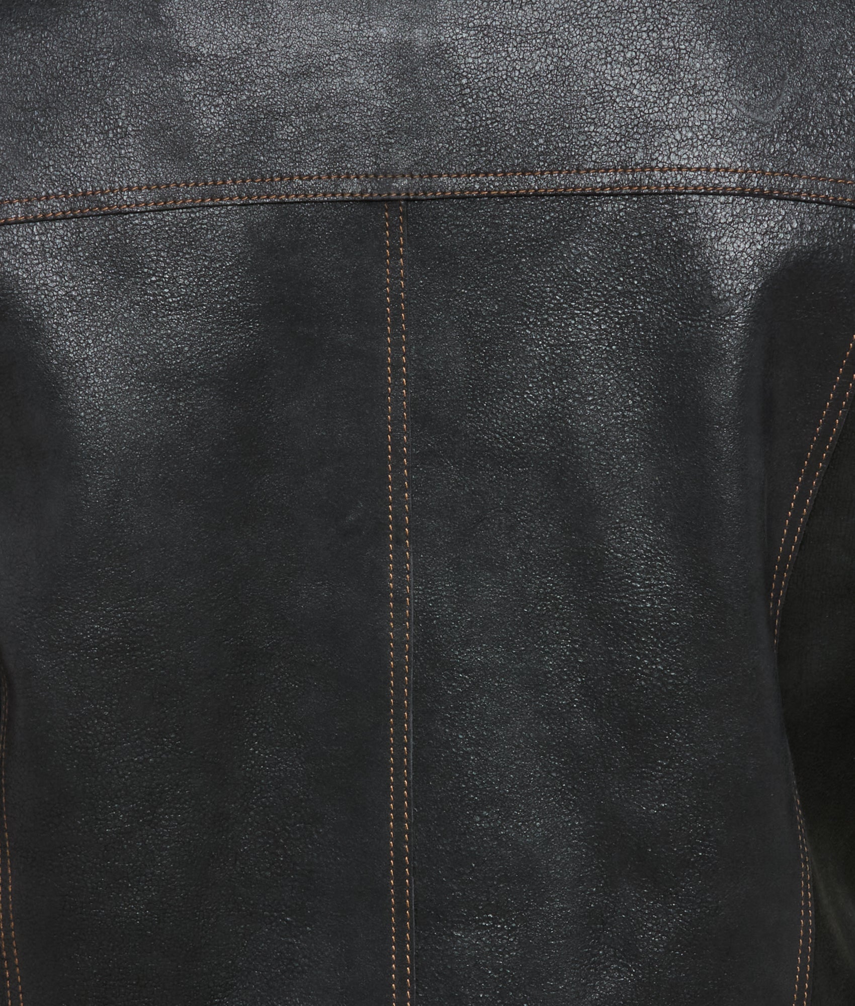 Leather Trucker Jacket :: Black - Image 3