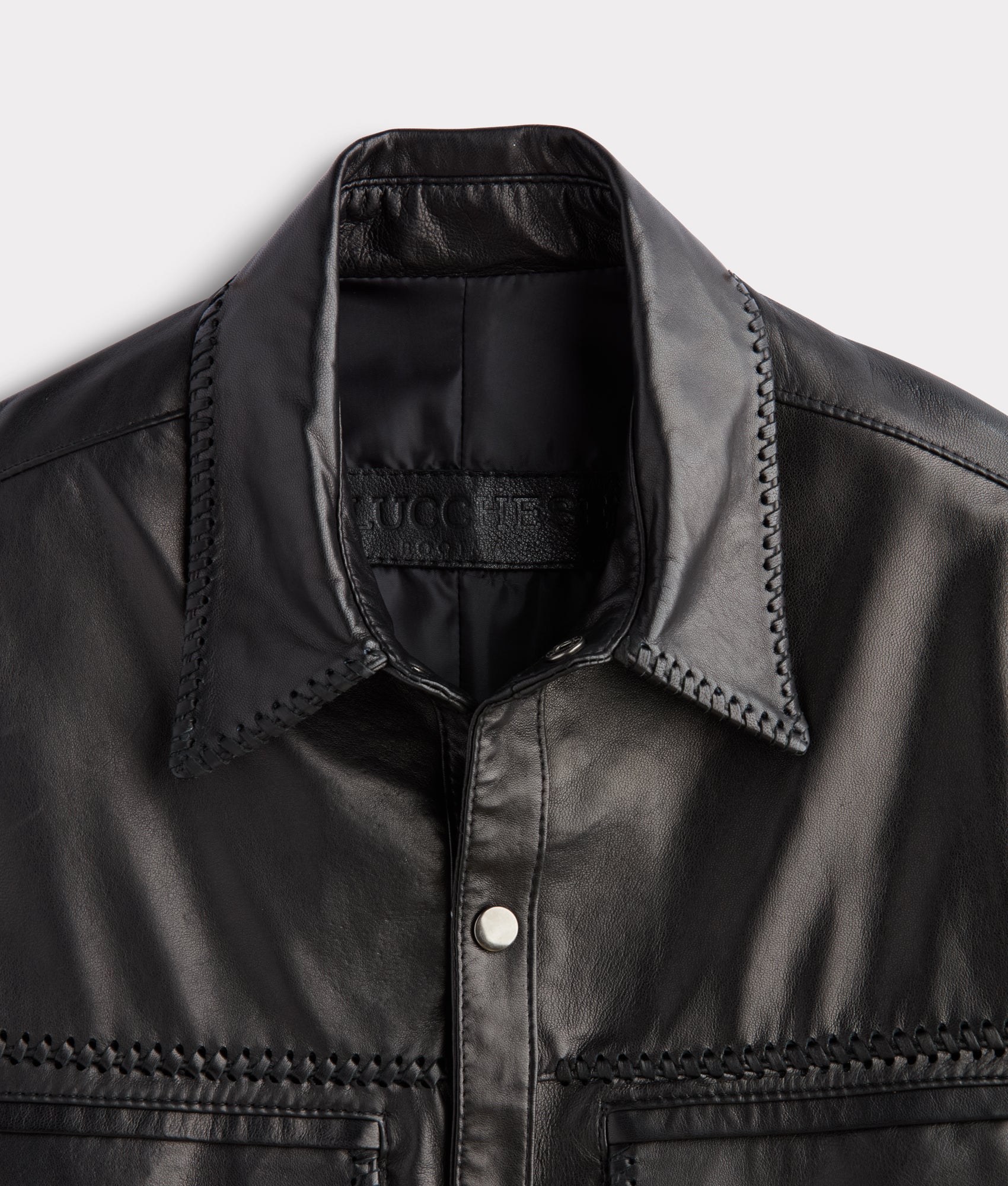 Clint Leather Shacket :: Black - Image 3