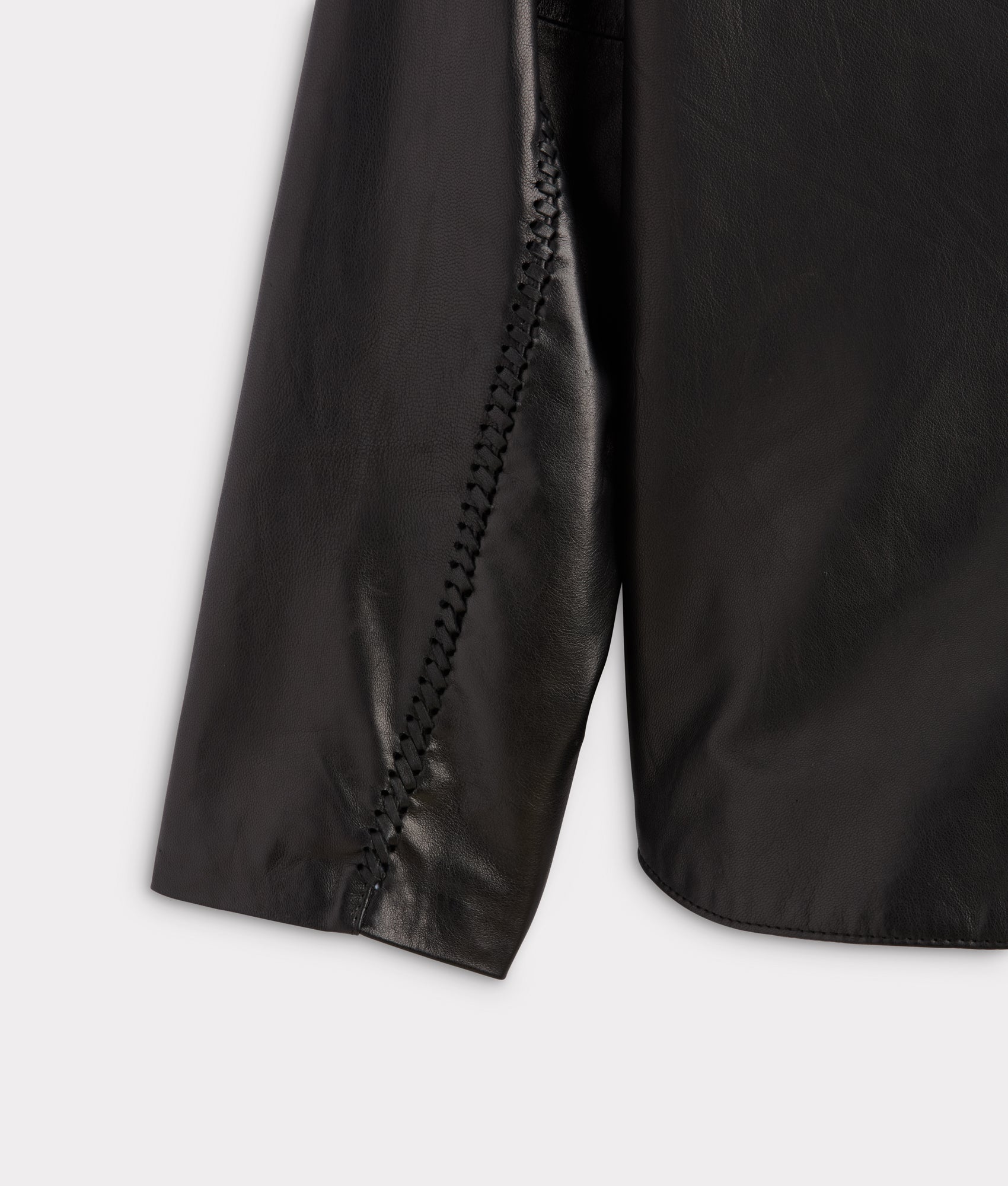 Clint Leather Shacket :: Black - Image 7