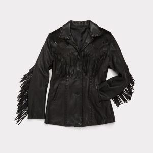 Hair-On Yoke Fringe Jacket :: Black