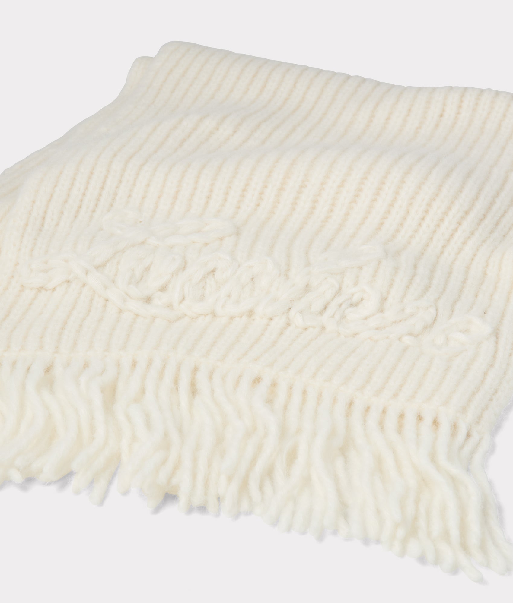 Script Knitted Scarf :: Cream - Image 2
