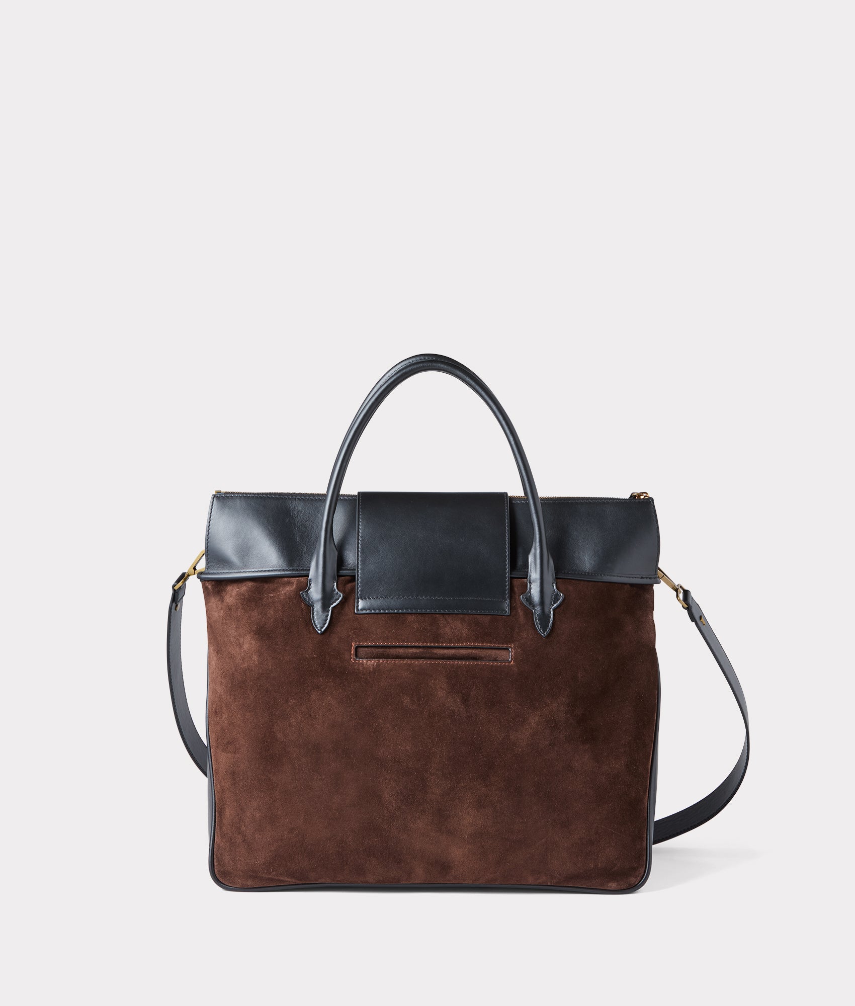 Large Roma Suede Tote :: Brown - Image 2