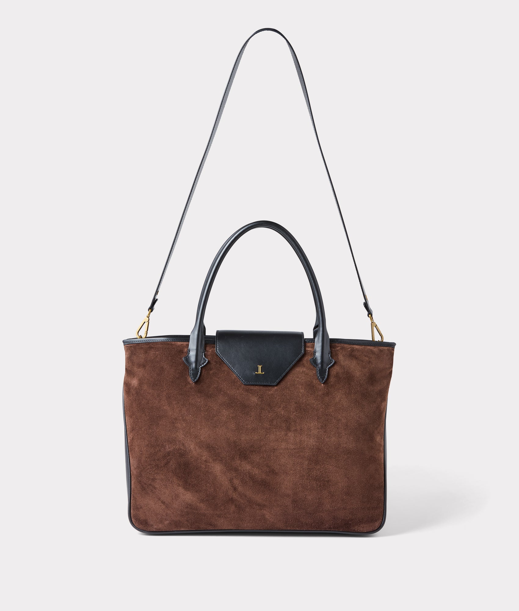 Large Roma Suede Tote :: Brown - Image 5