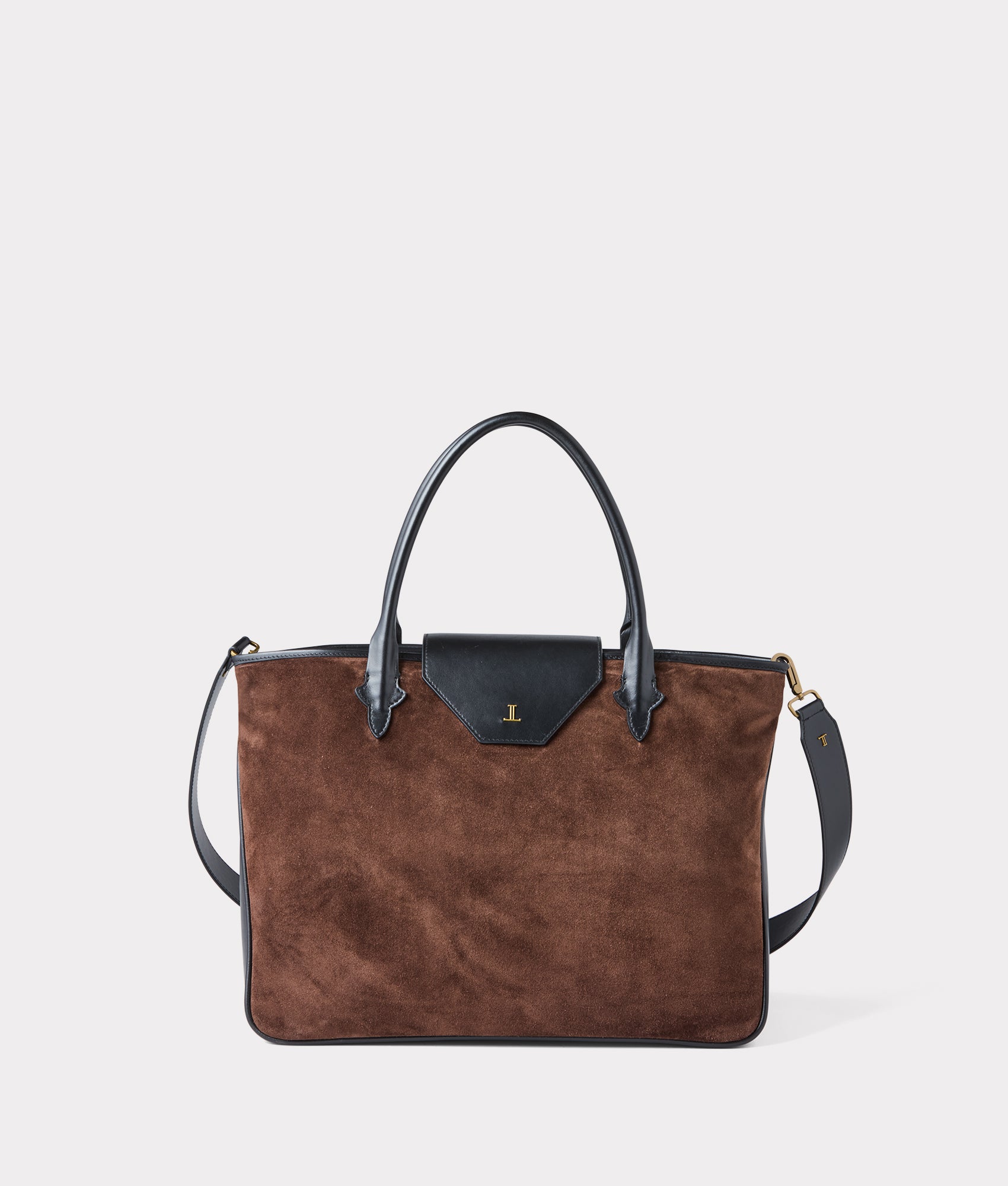 Large Roma Suede Tote :: Brown - Image 6
