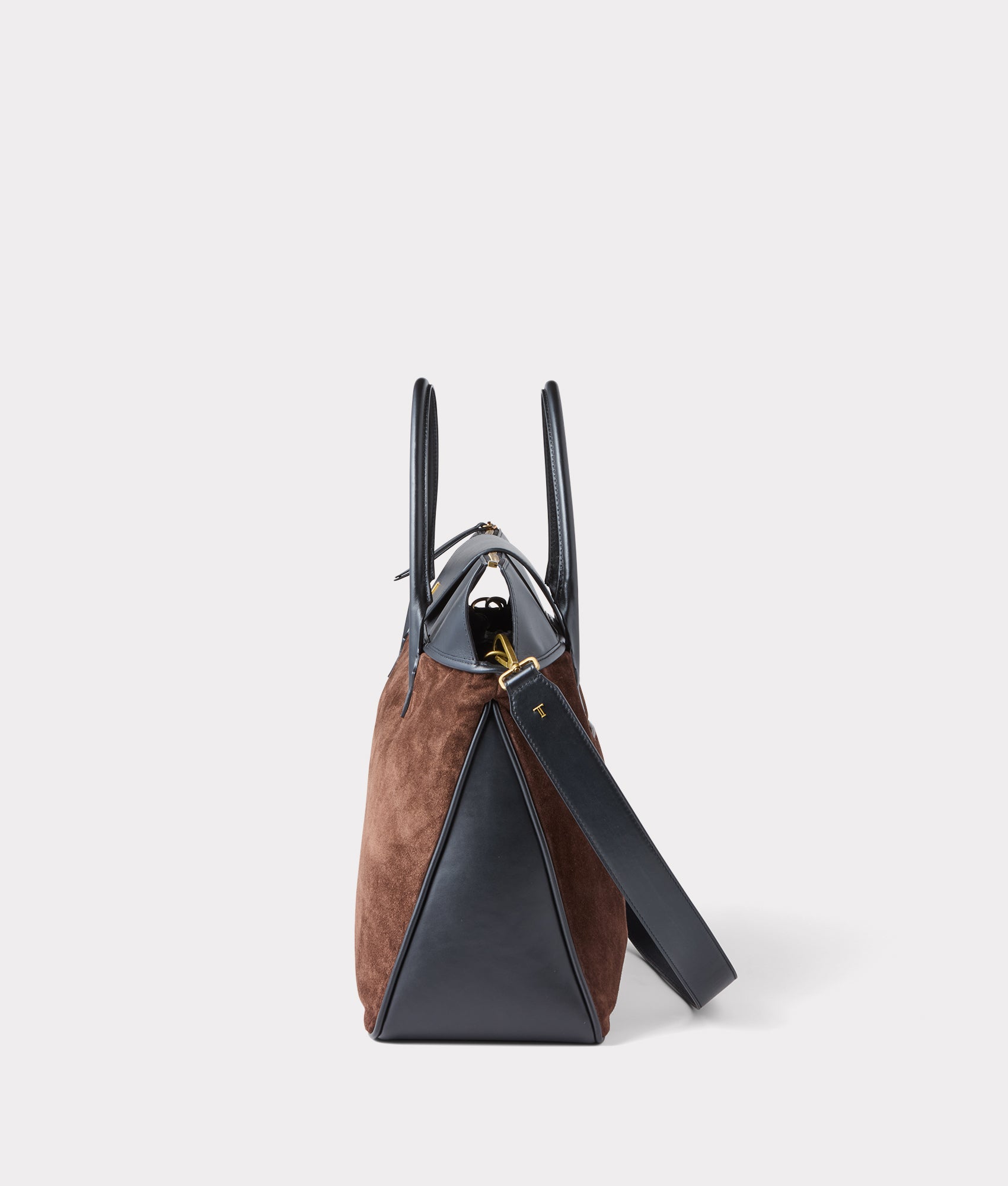 Large Roma Suede Tote :: Brown - Image 8