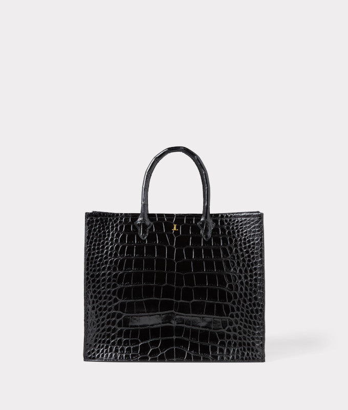 Large Alice Exotic Book Tote :: Black