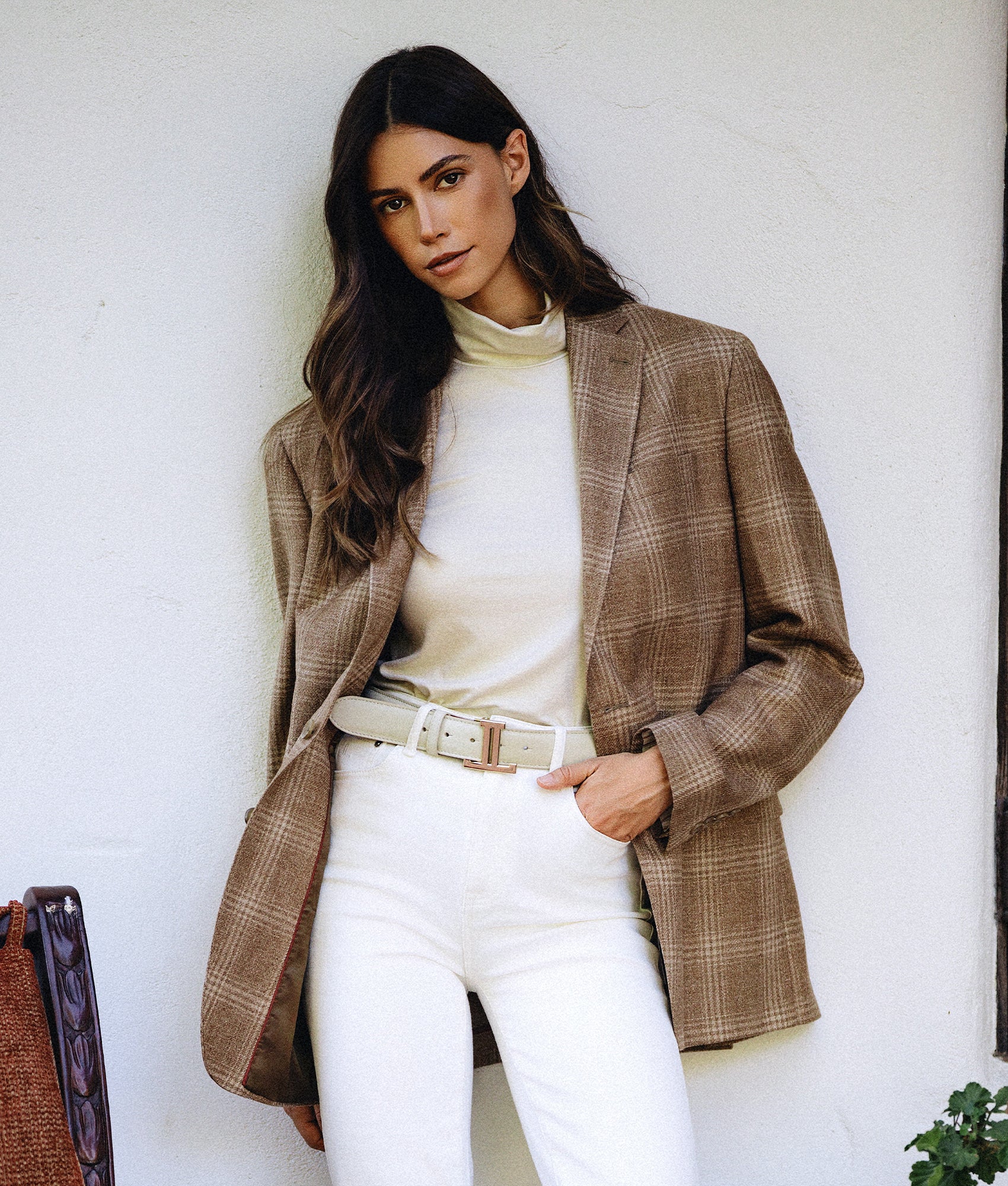 Women's Mirrored L Belt :: Glitz Cream - Image 2