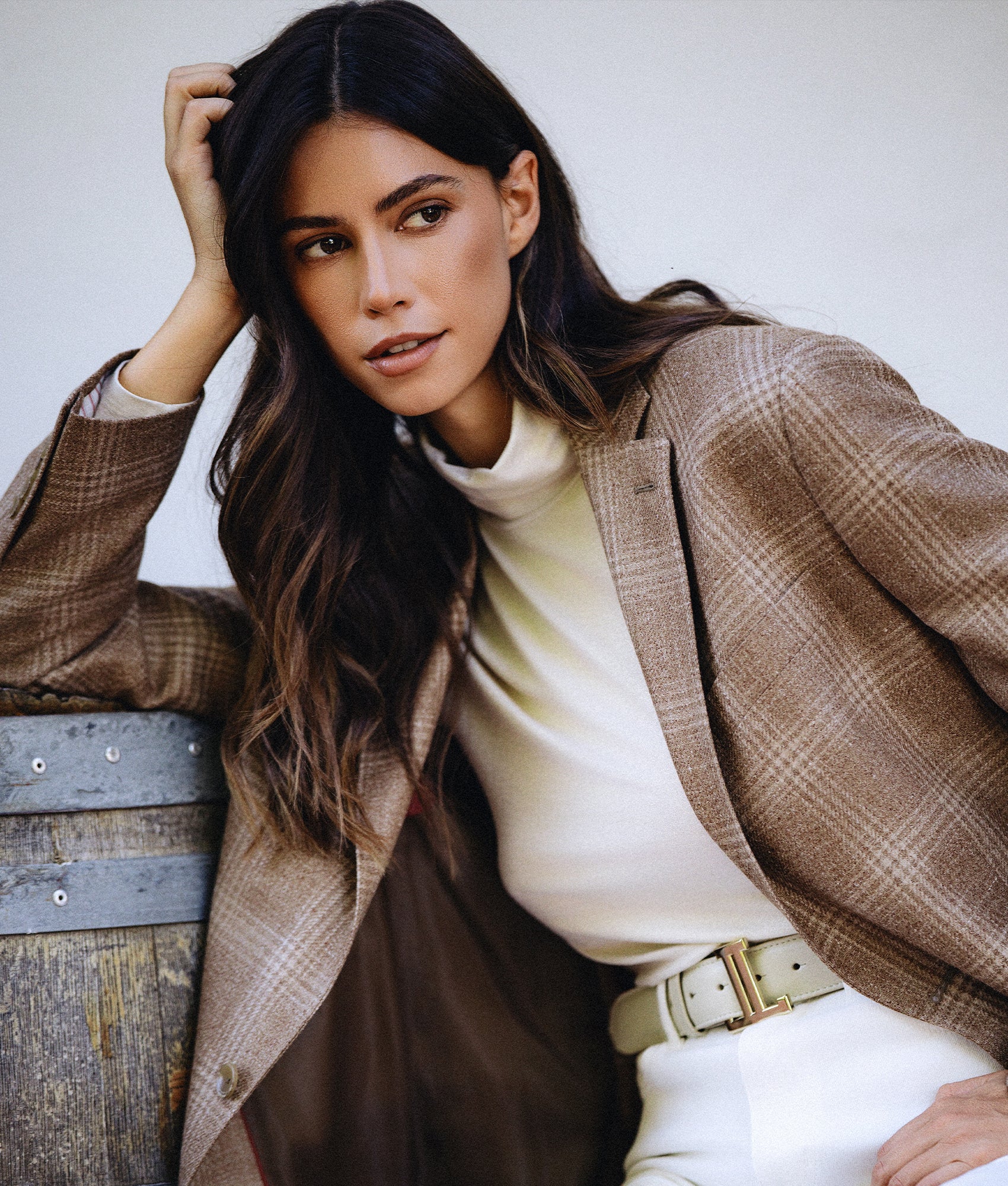 Women's Mirrored L Belt :: Glitz Cream - Image 5