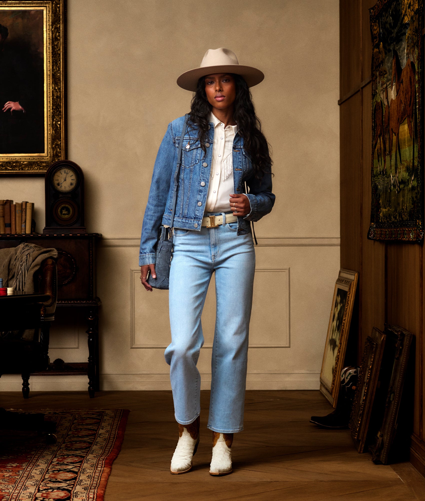 Justine Fringe Denim Jacket :: Blue Roan - Image 2