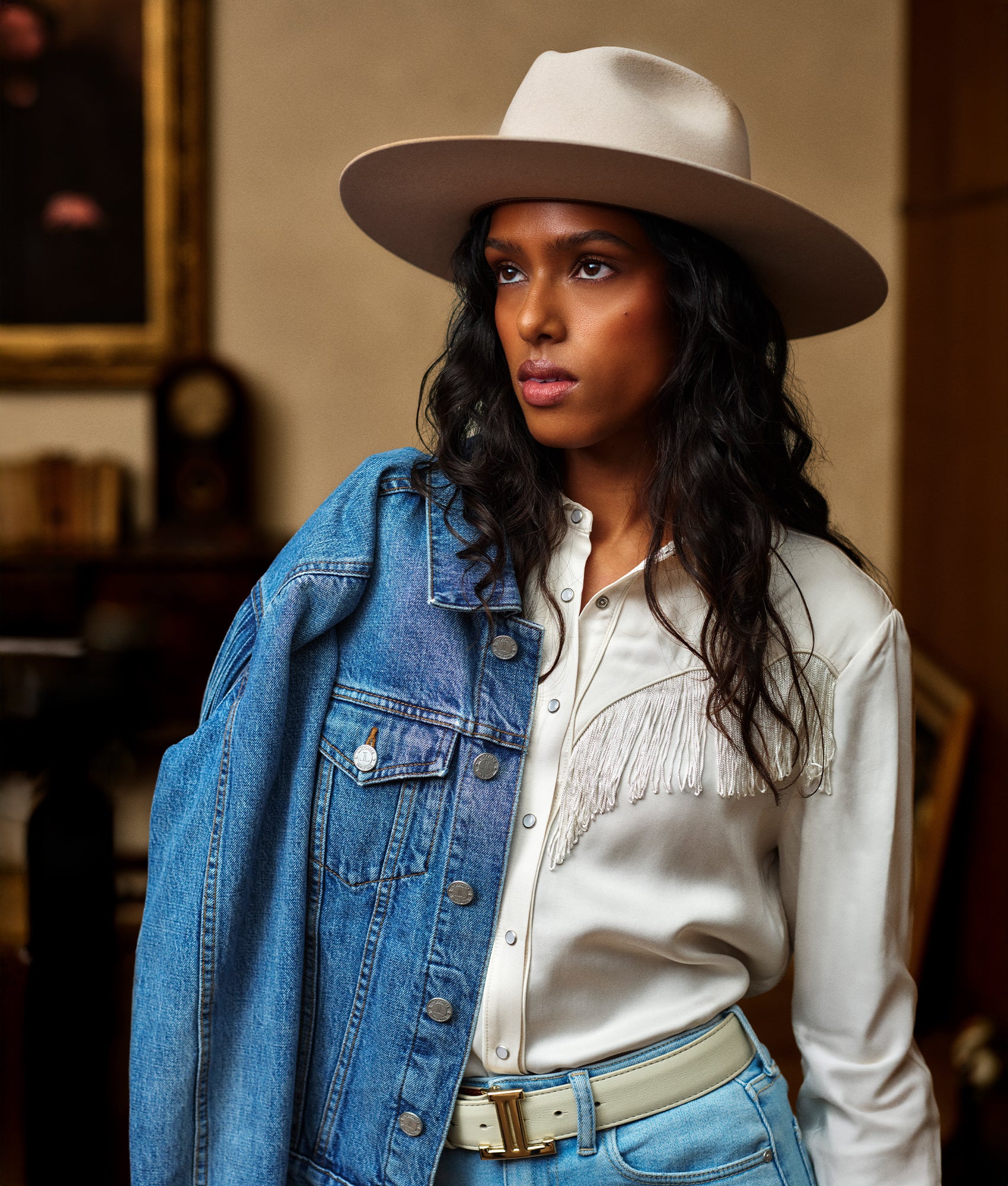 Justine Fringe Denim Jacket :: Blue Roan - Image 6