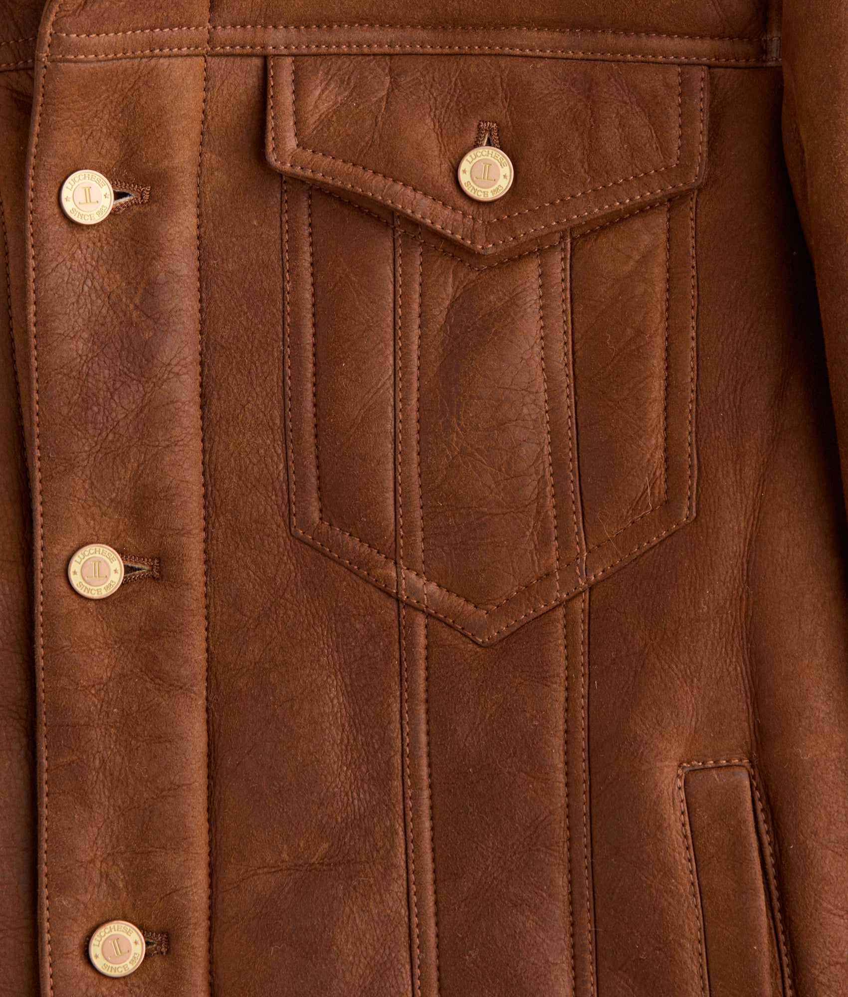 Kyle Shearling Trucker Jacket :: Cognac - Image 7