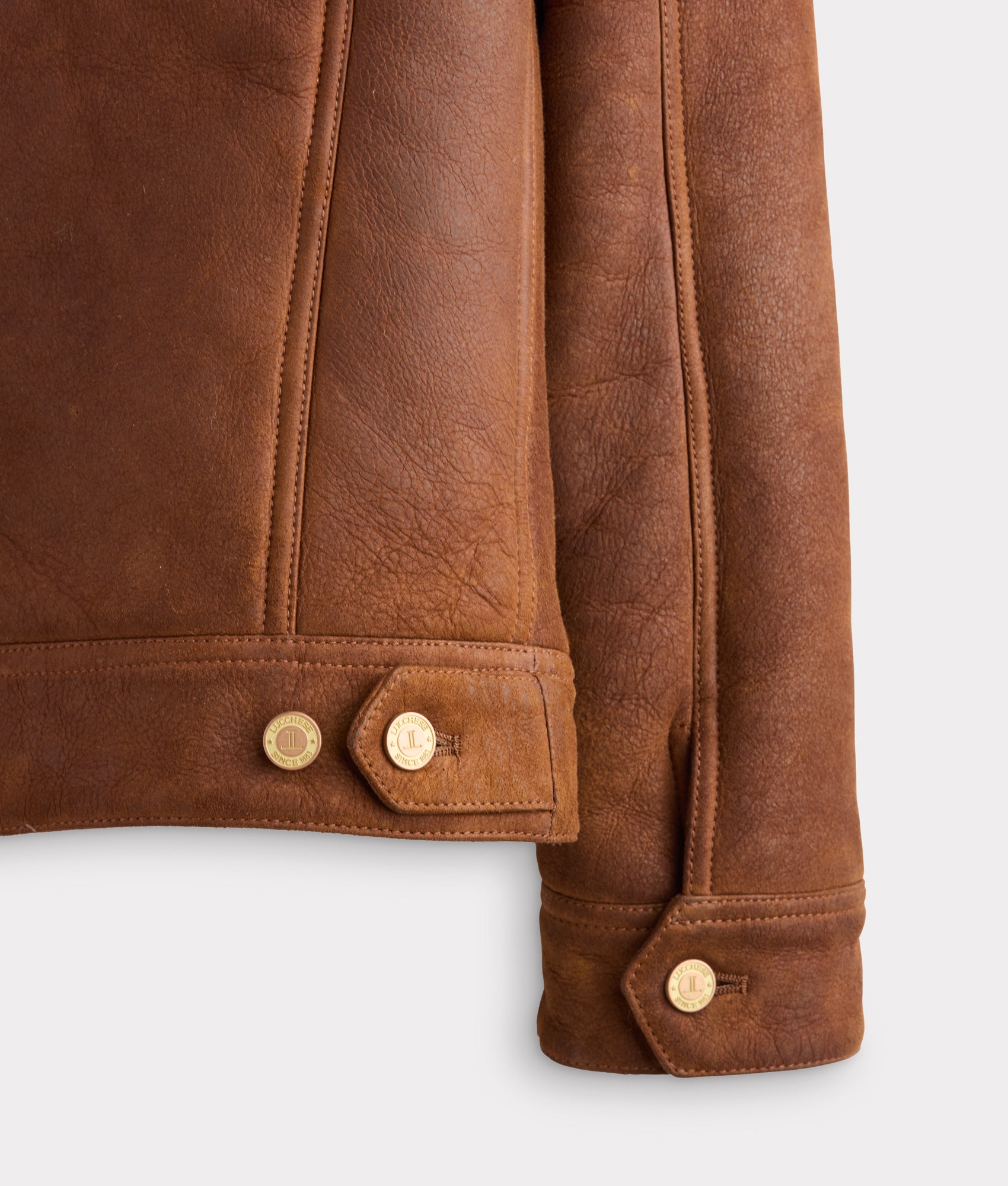 Kyle Shearling Trucker Jacket :: Cognac - Image 6
