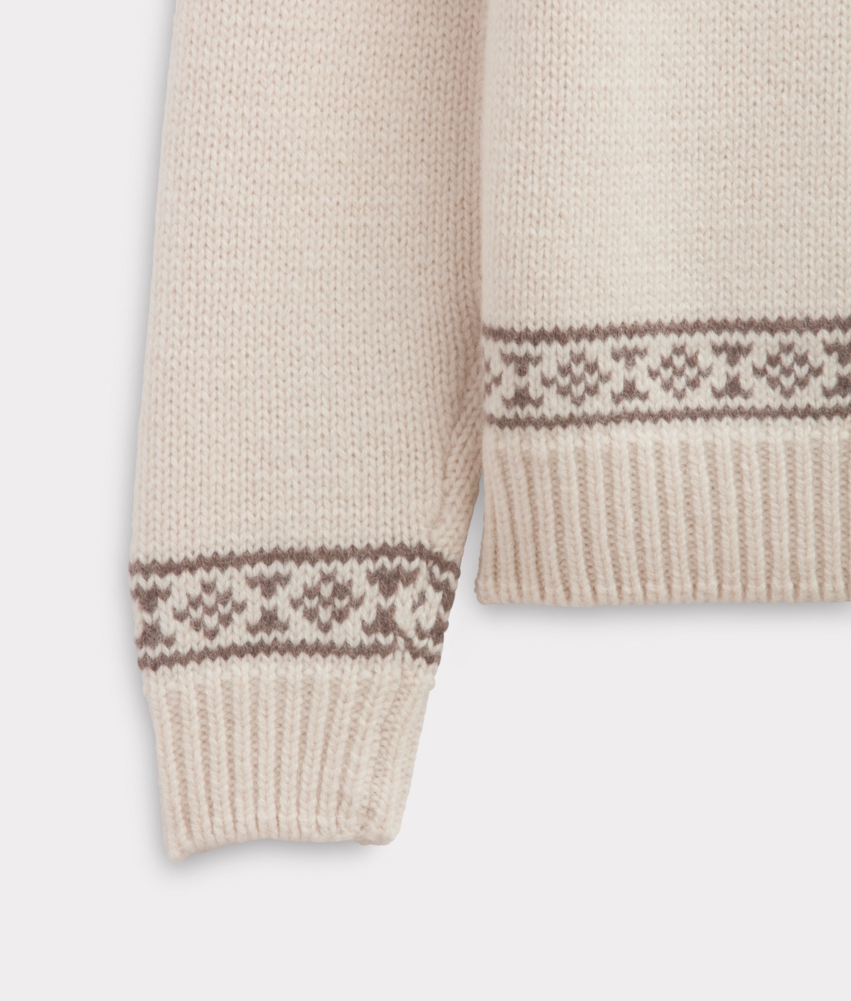 Edwin Turtleneck Sweater :: Cream/Brown - Image 4
