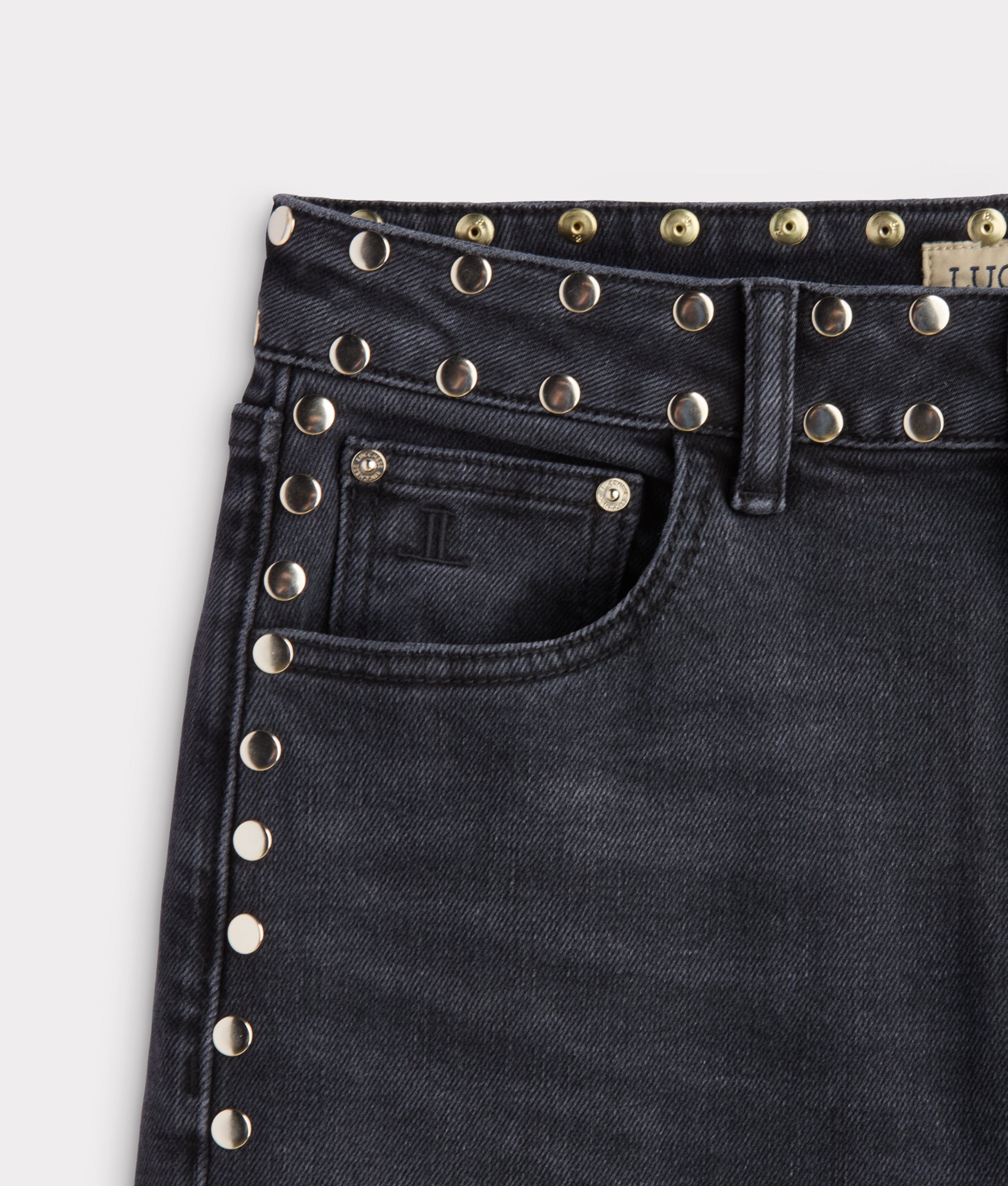 Briar High-Rise Straight Leg Jean :: Chimney With Studs - Image 6