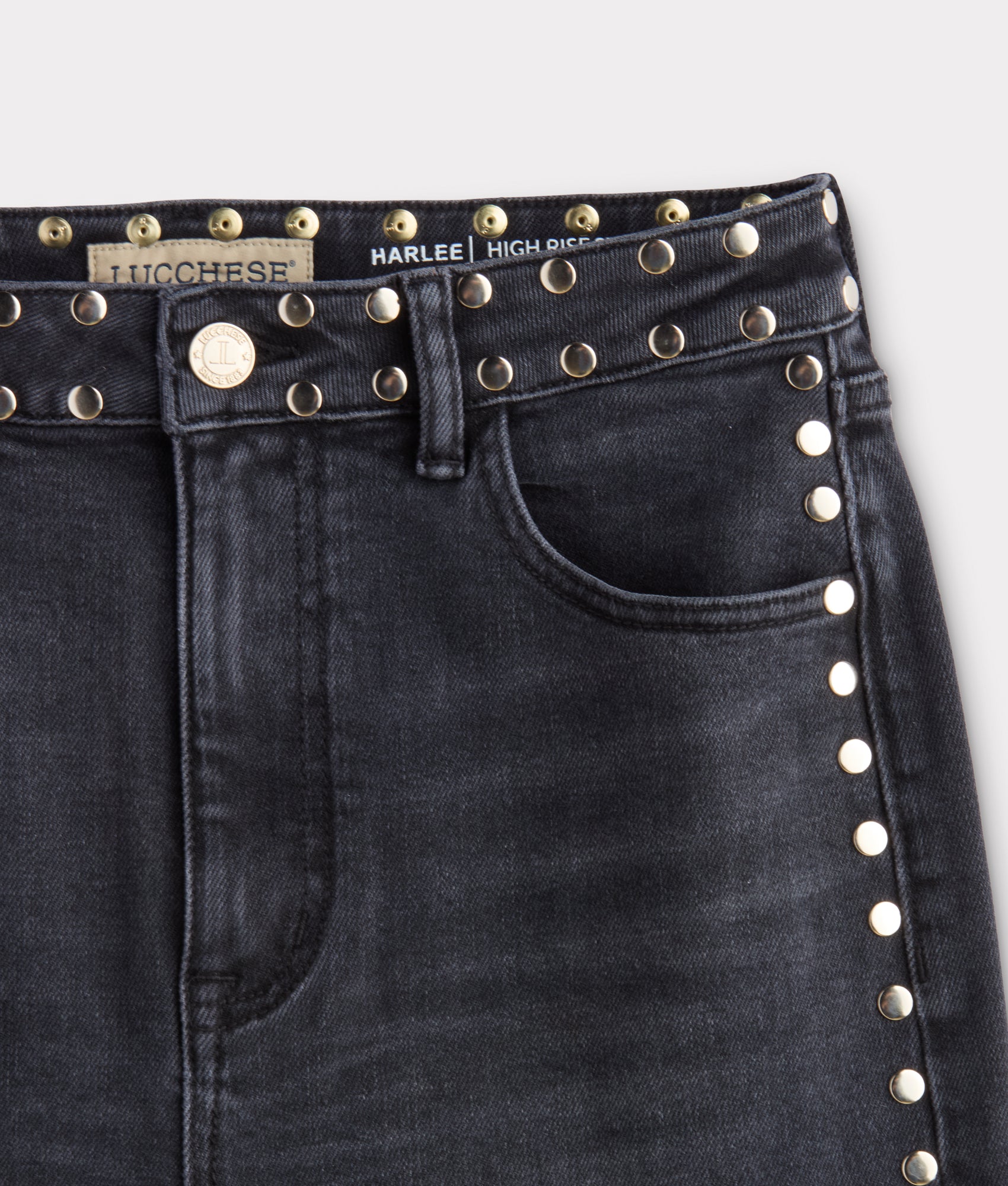 Briar High-Rise Straight Leg Jean :: Chimney With Studs - Image 4