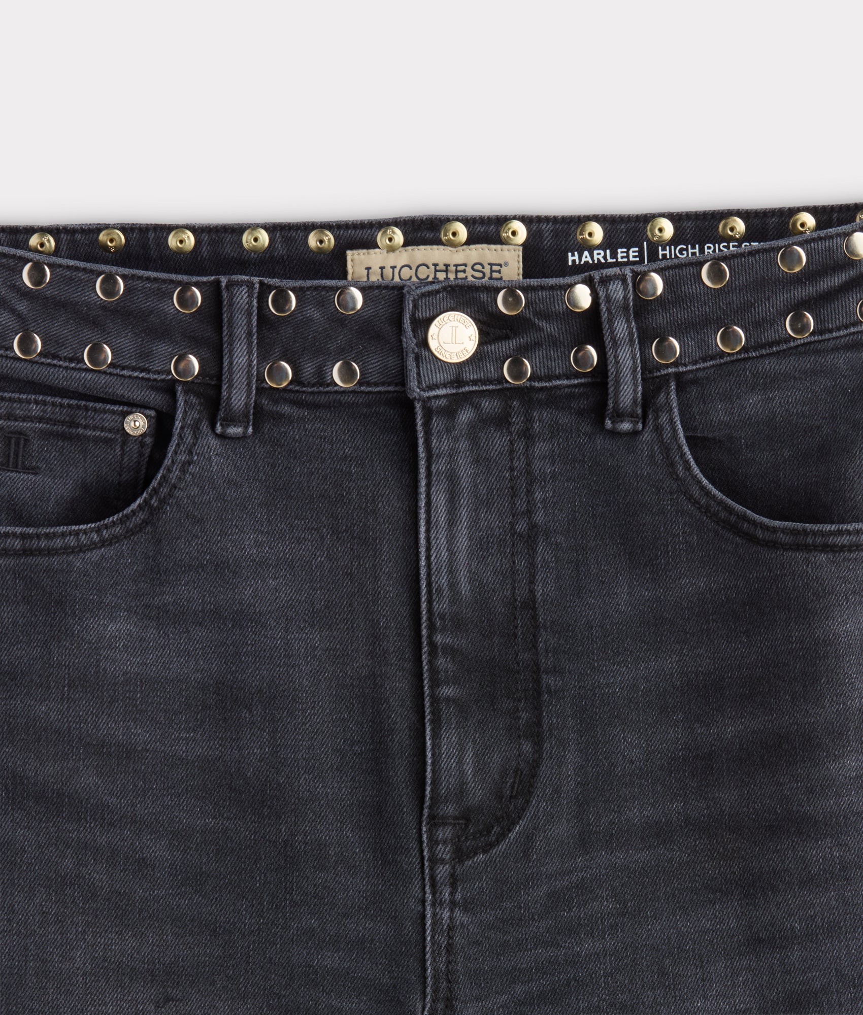 Briar High-Rise Straight Leg Jean :: Chimney With Studs - Image 5