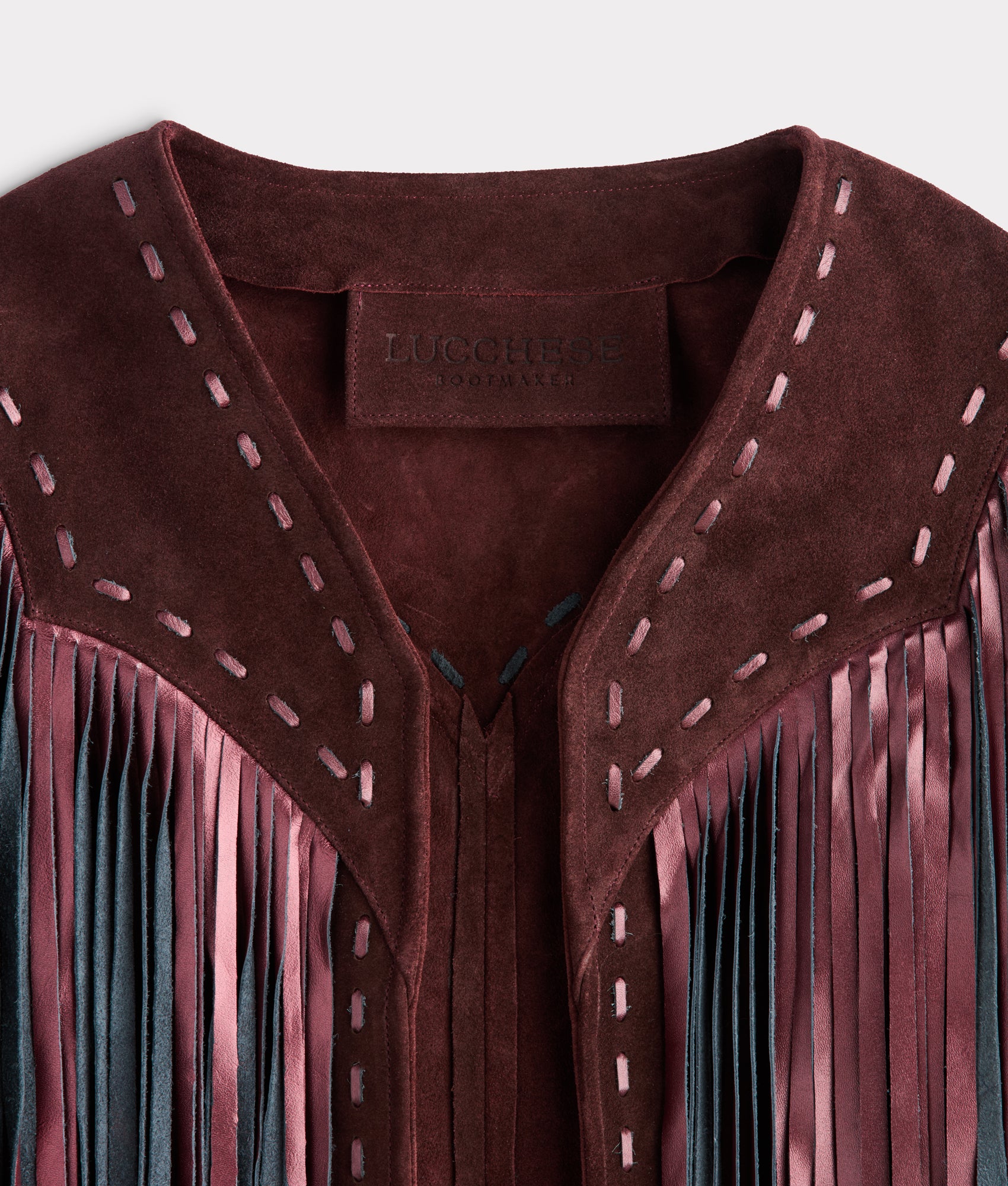 Shayanne Fringe Cape :: Black Cherry - Image 8