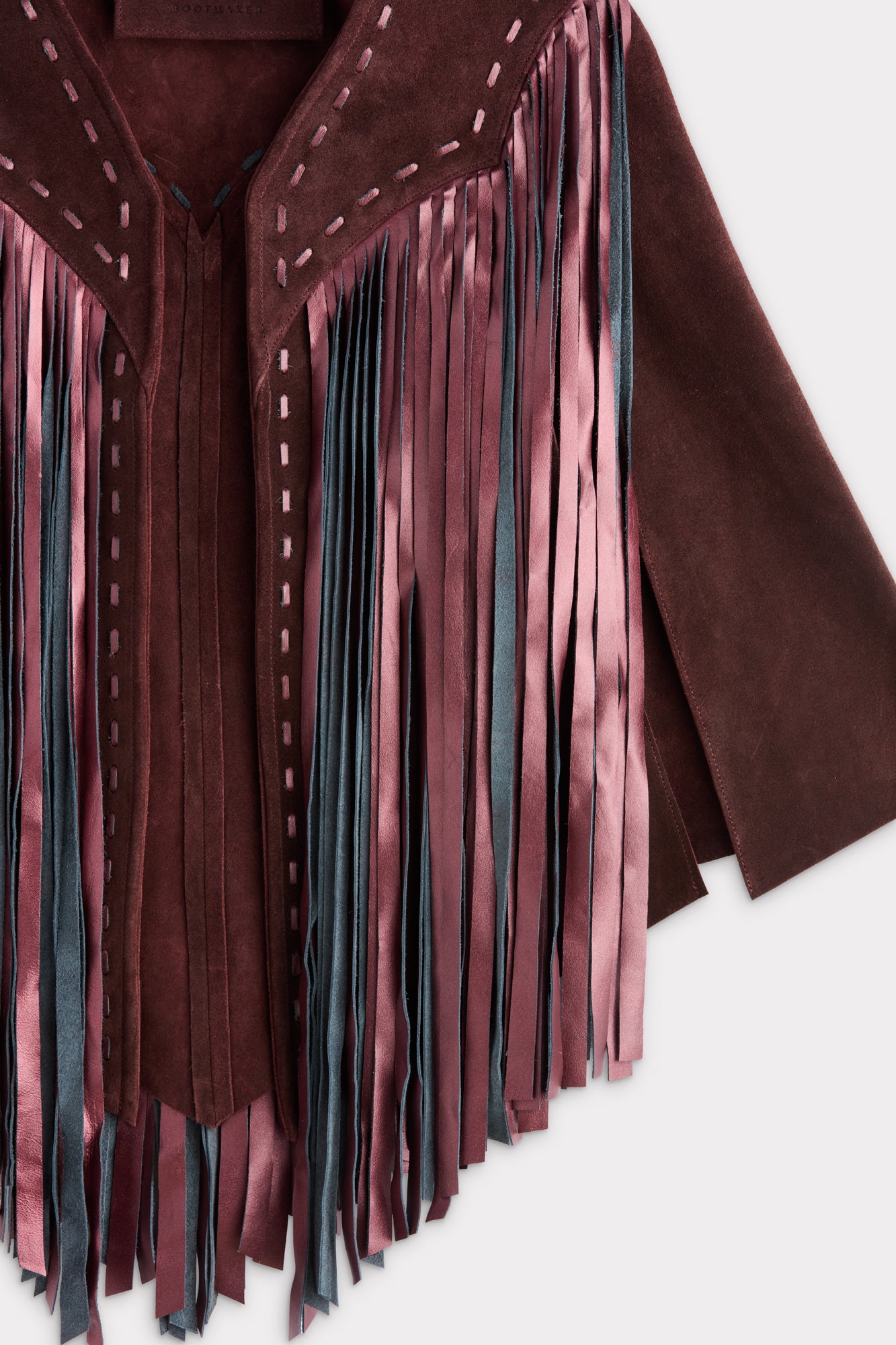 Shayanne Fringe Cape :: Black Cherry - Image 7