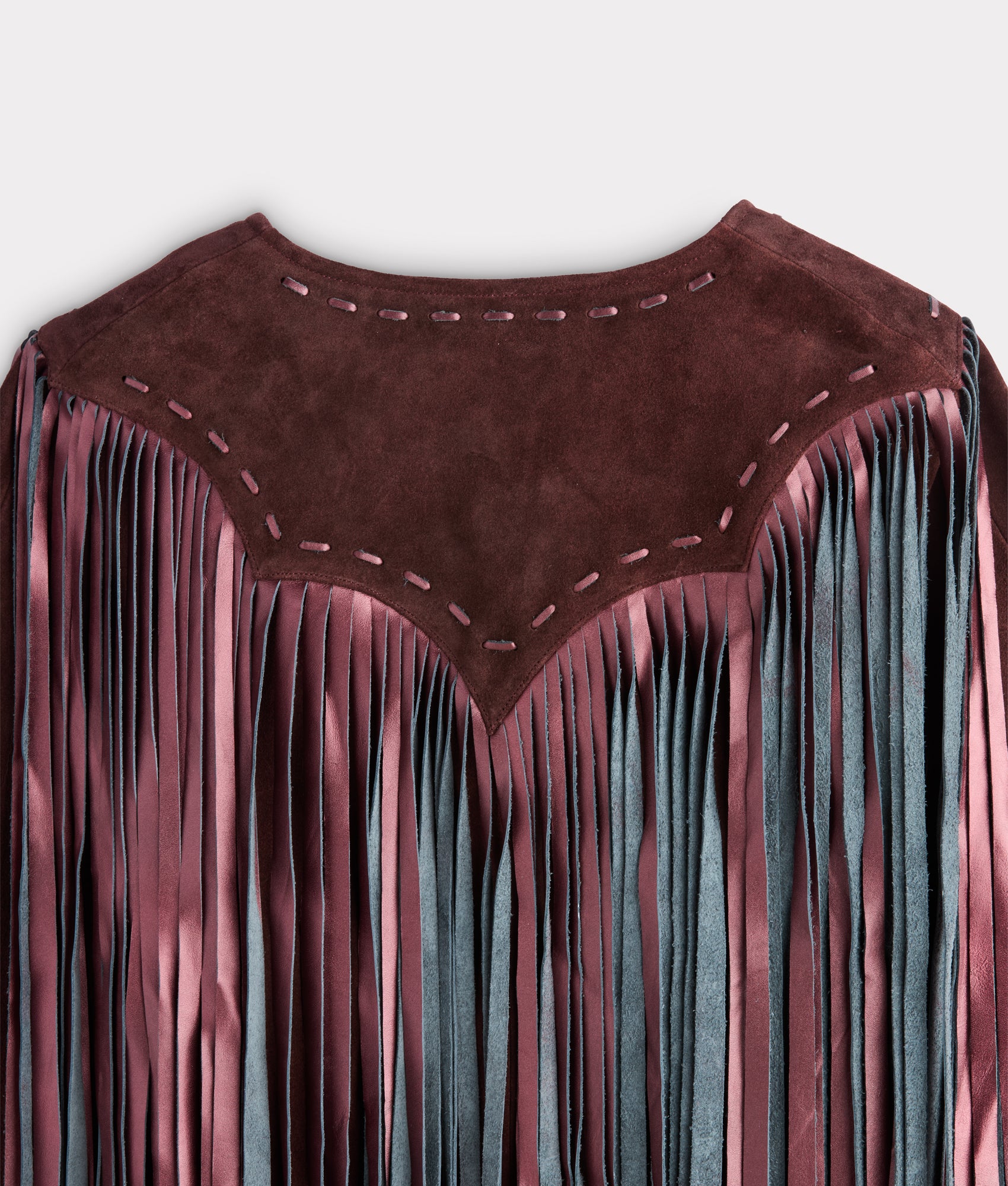 Shayanne Fringe Cape :: Black Cherry - Image 4