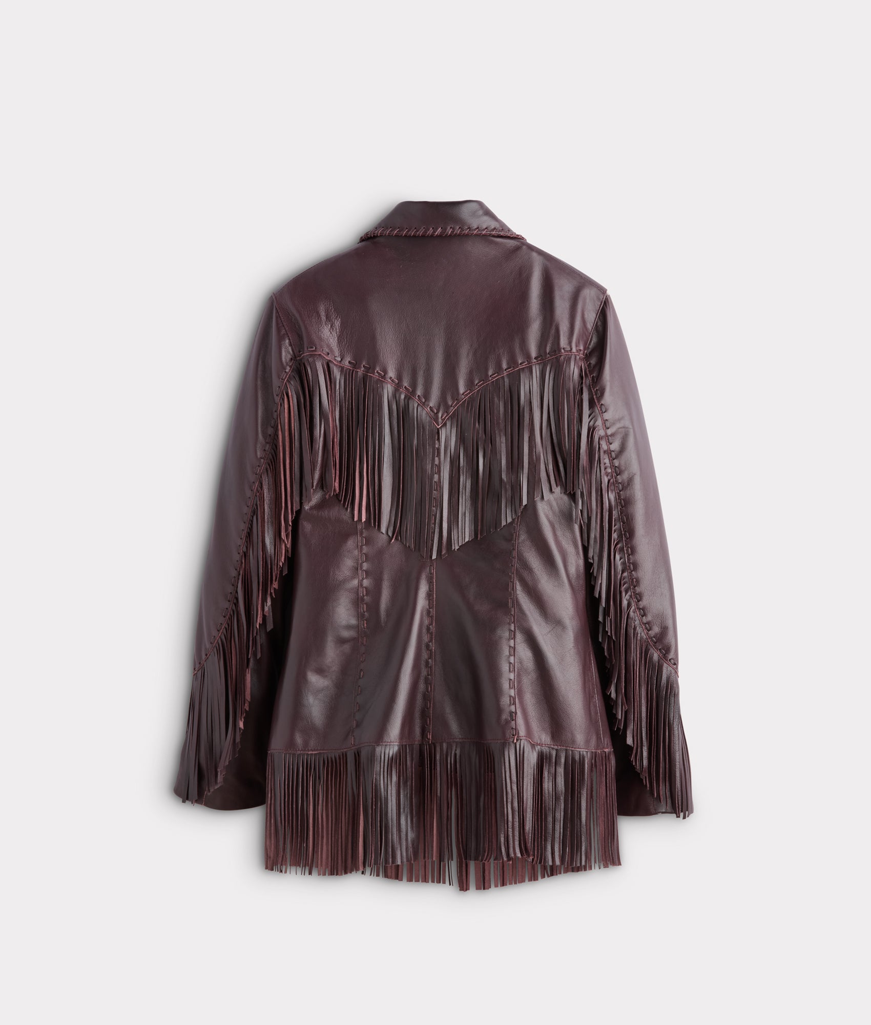 Tallulah Fringe Jacket :: Black Cherry - Image 3