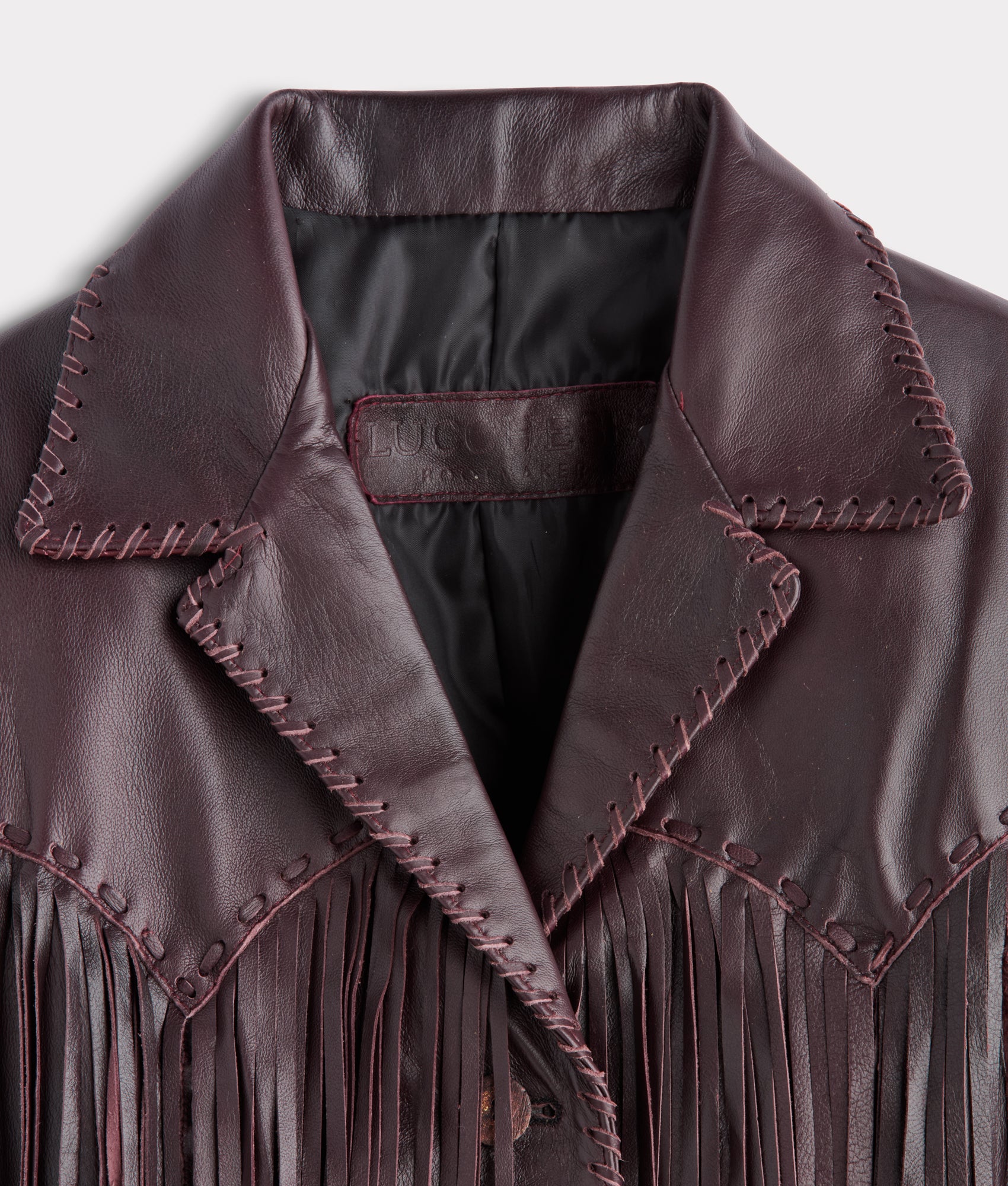 Tallulah Fringe Jacket :: Black Cherry - Image 4
