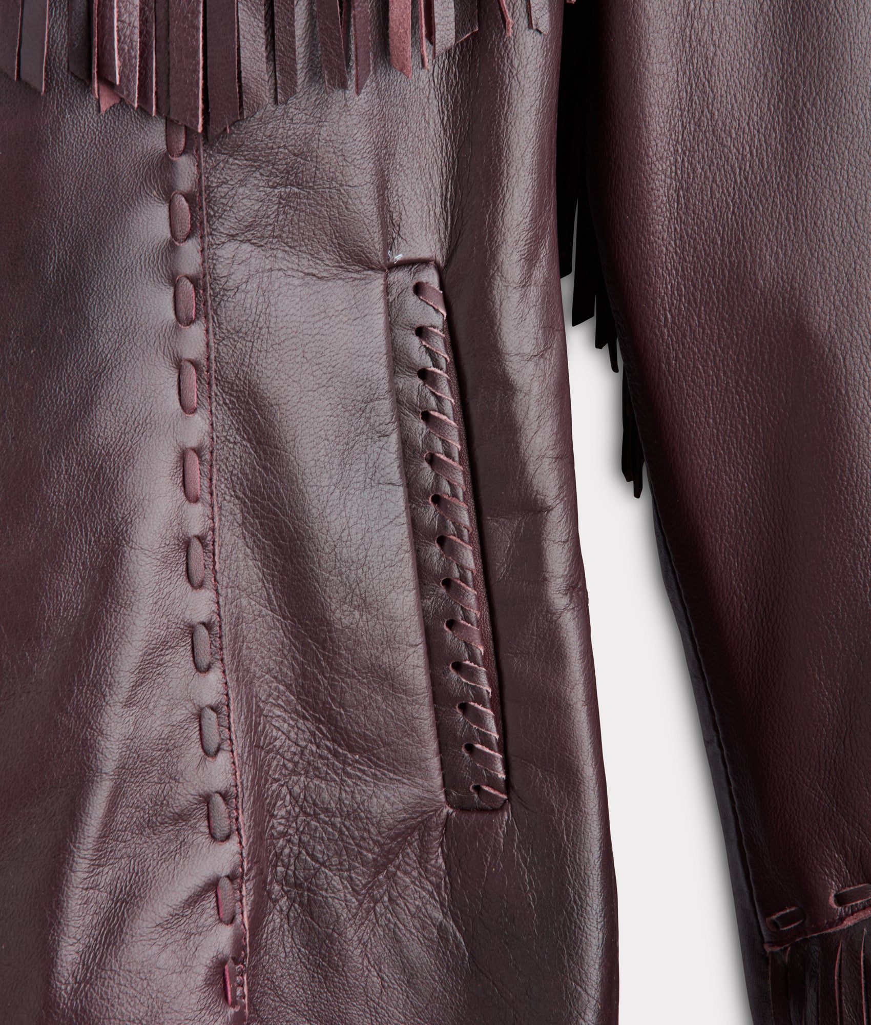 Tallulah Fringe Jacket :: Black Cherry - Image 5
