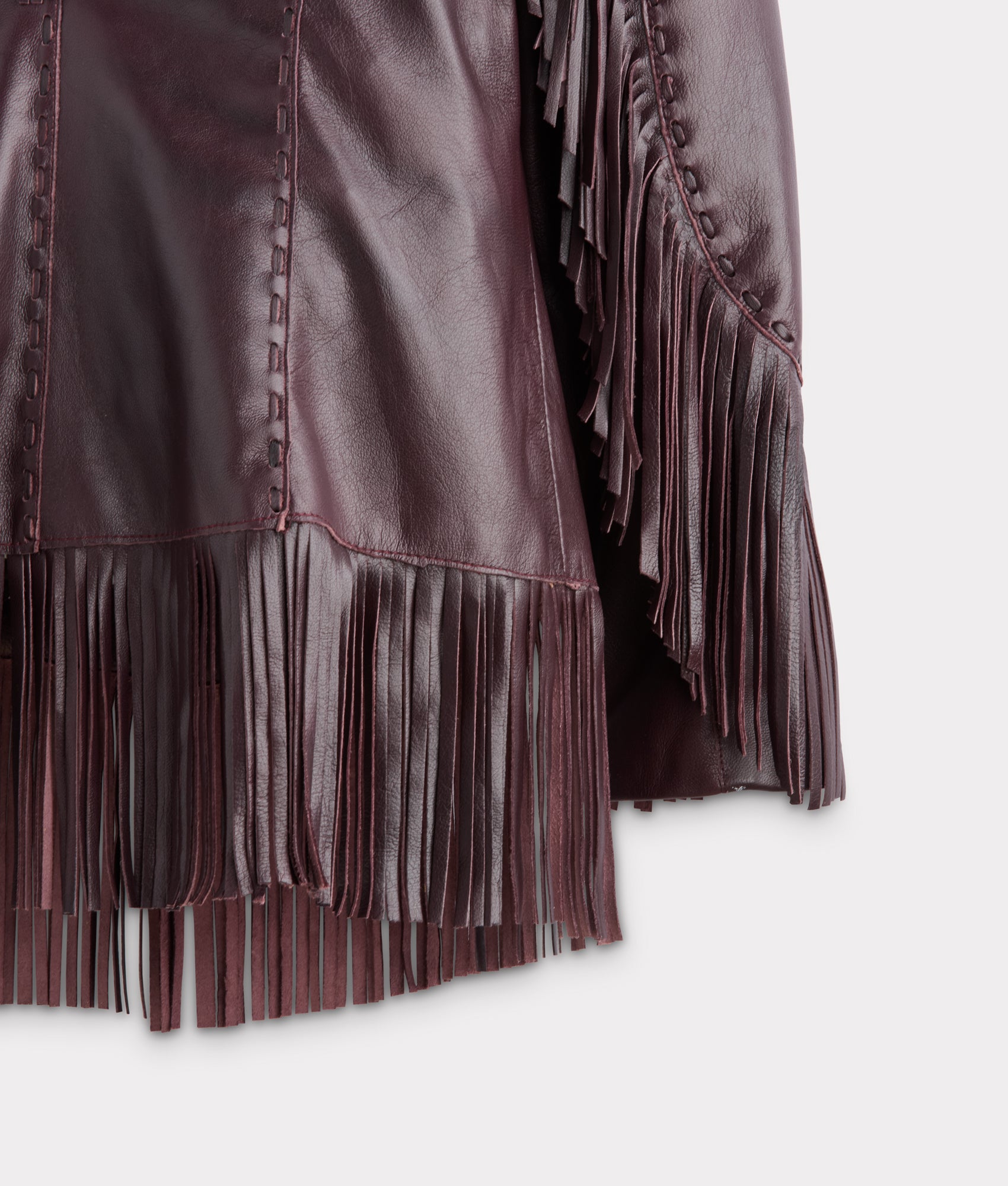 Tallulah Fringe Jacket :: Black Cherry - Image 6
