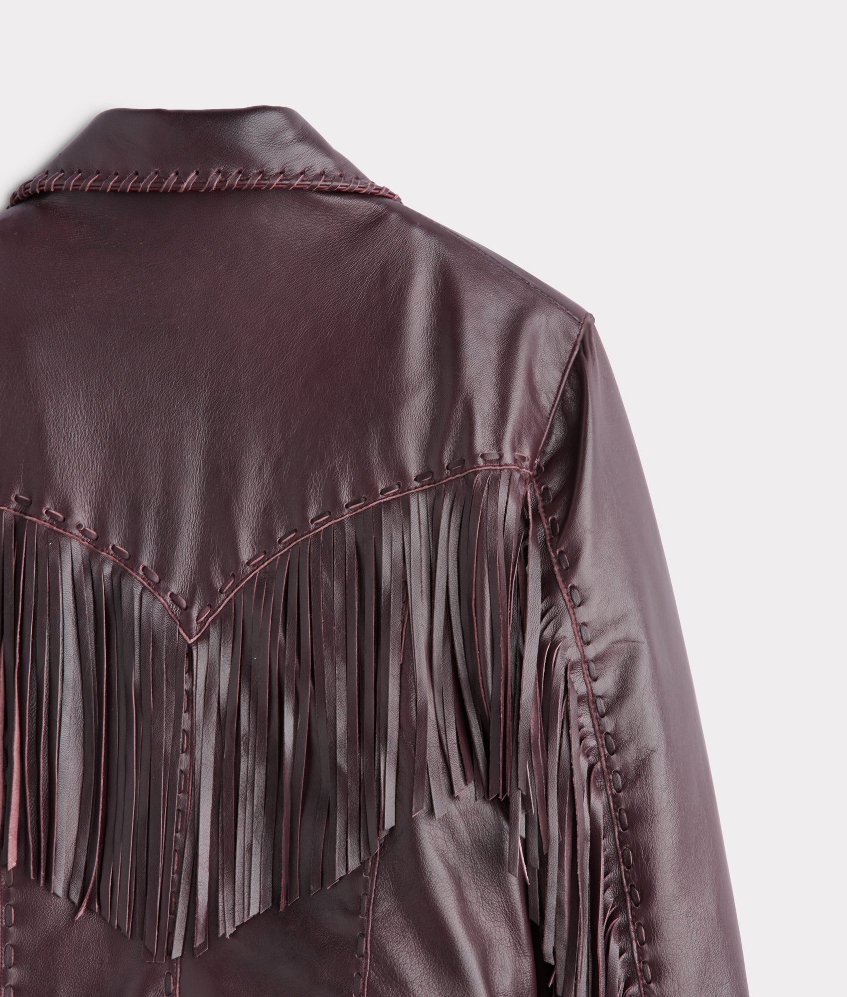 Tallulah Fringe Jacket :: Black Cherry - Image 9