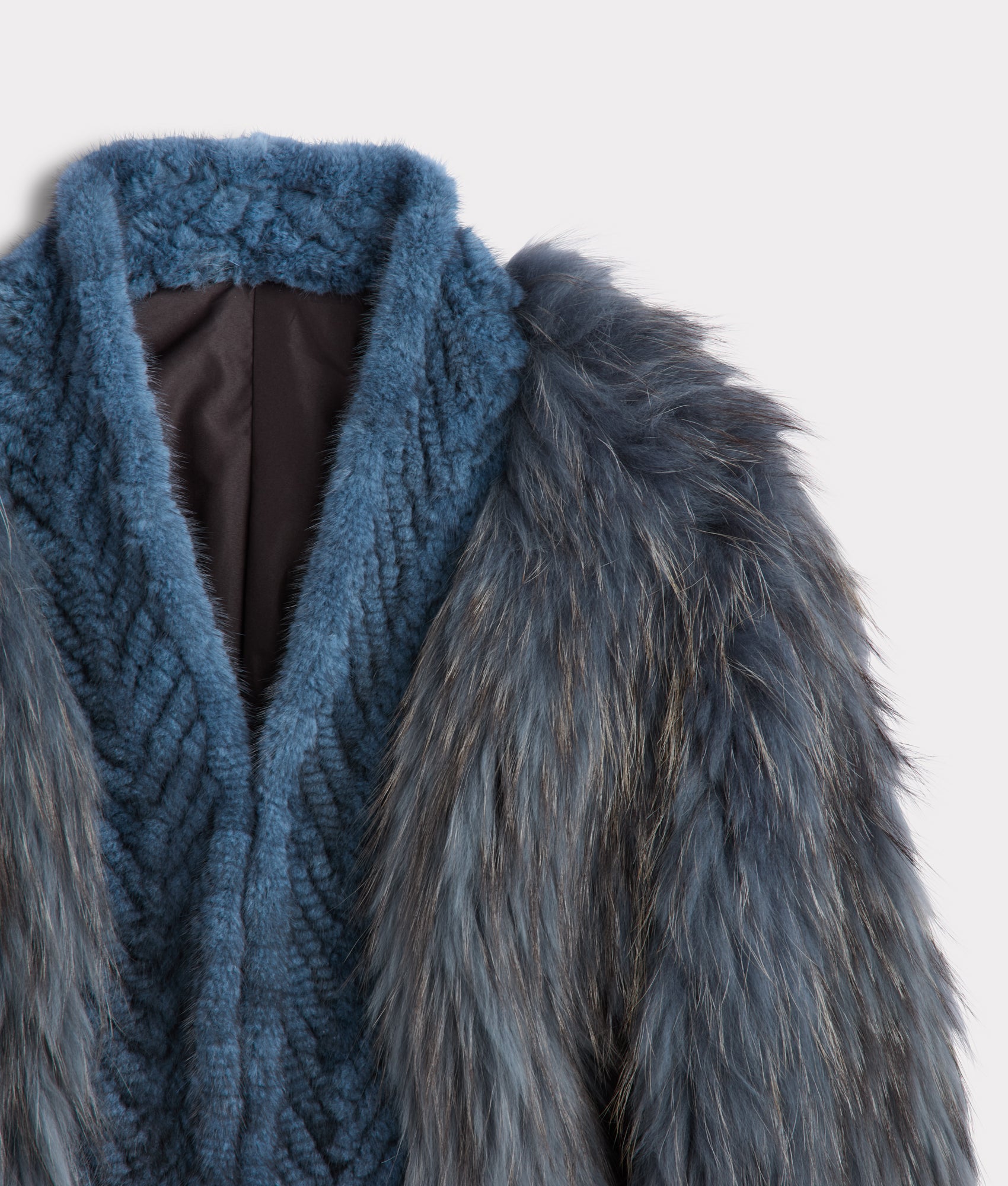 Janine Fur Jacket :: Turquoise - Image 4