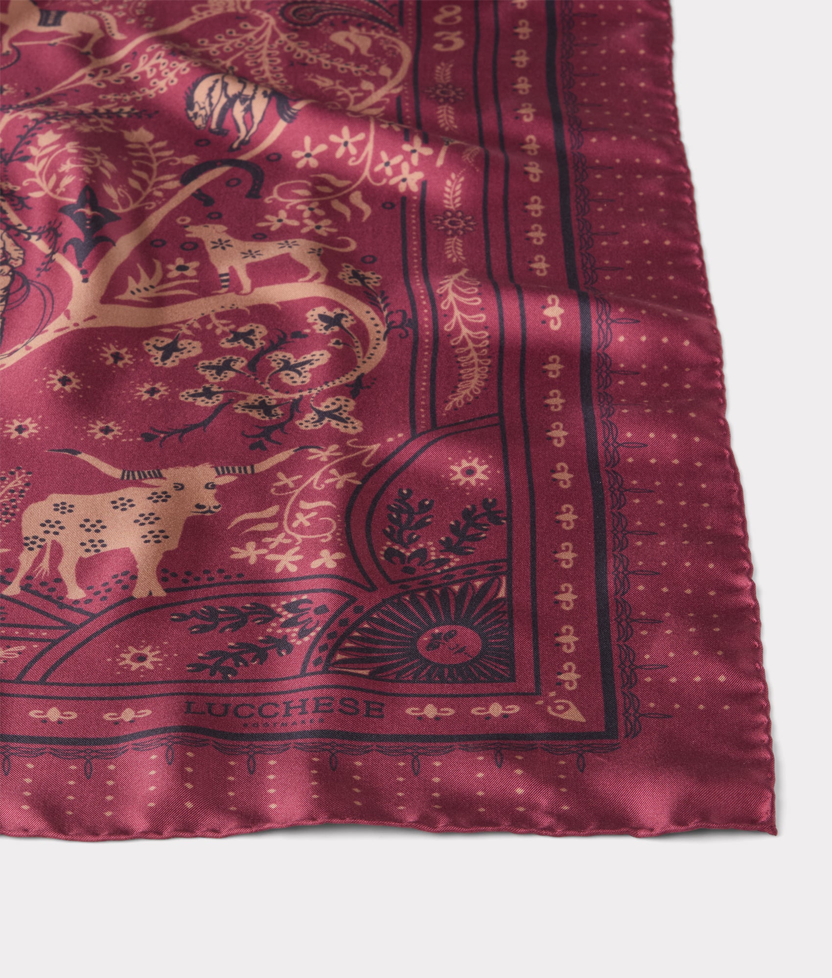 Roots Silk Scarf :: Burgundy - Image 3