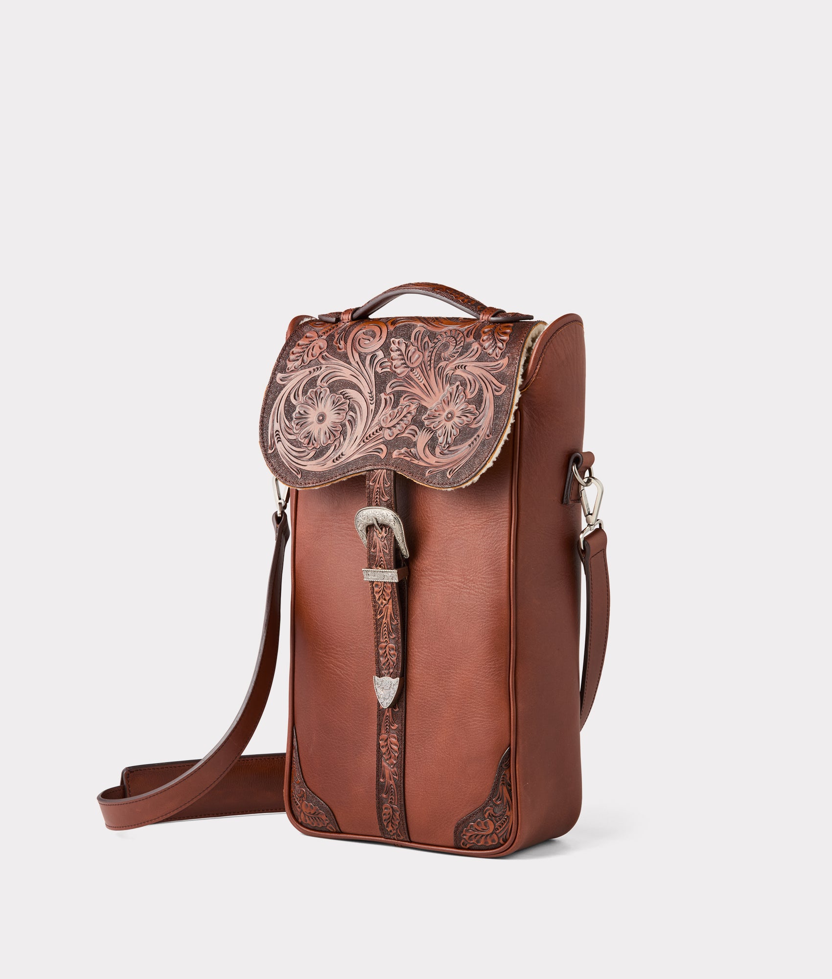 Lucchese x Chappellet Wine Bag :: Tobacco - Image 5