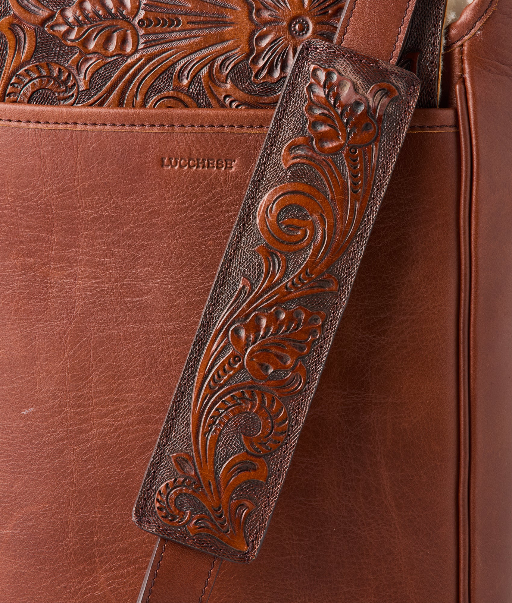 Lucchese x Chappellet Wine Bag :: Tobacco - Image 7
