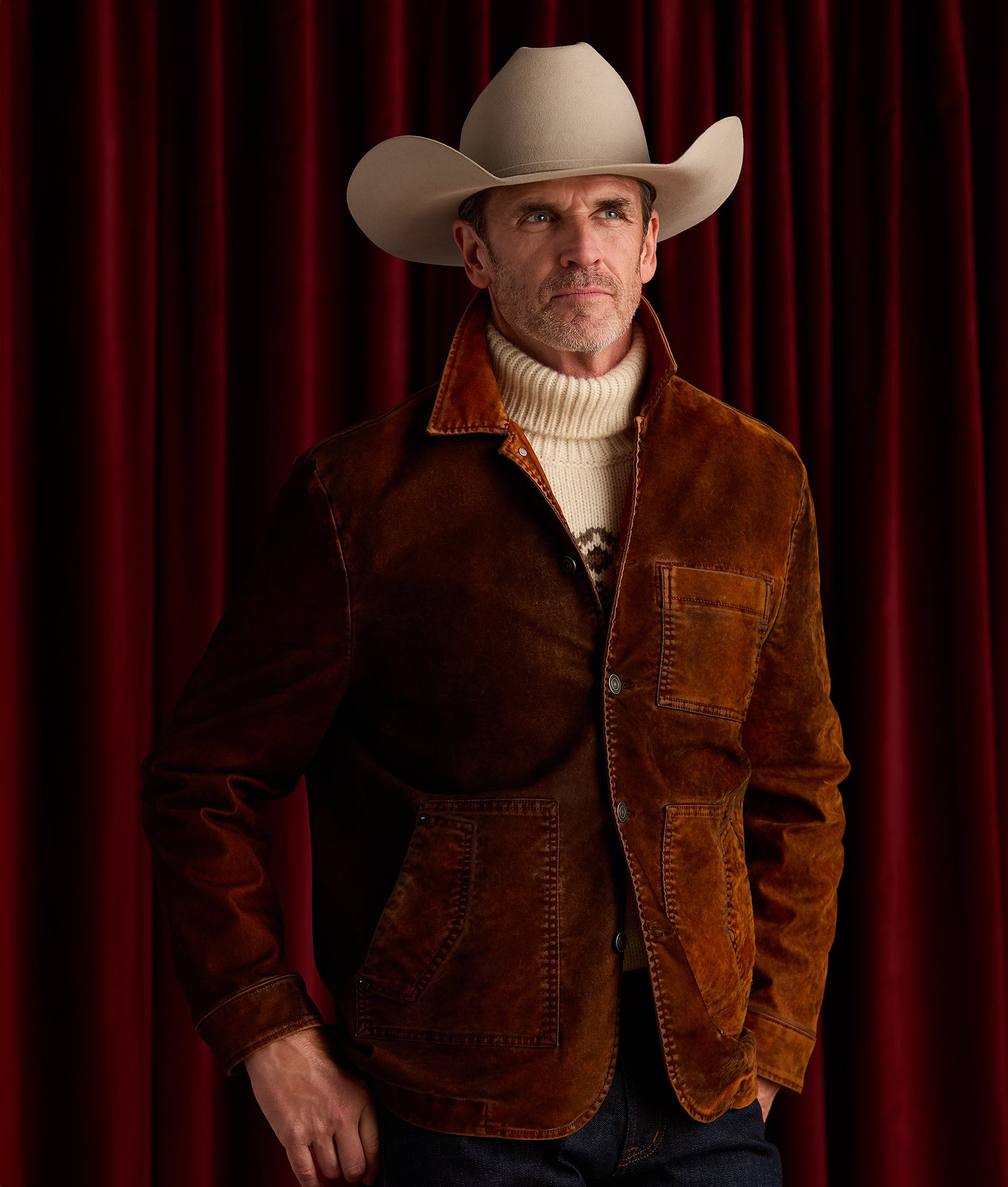 Edwin Turtleneck Sweater :: Cream/Brown - Image 5