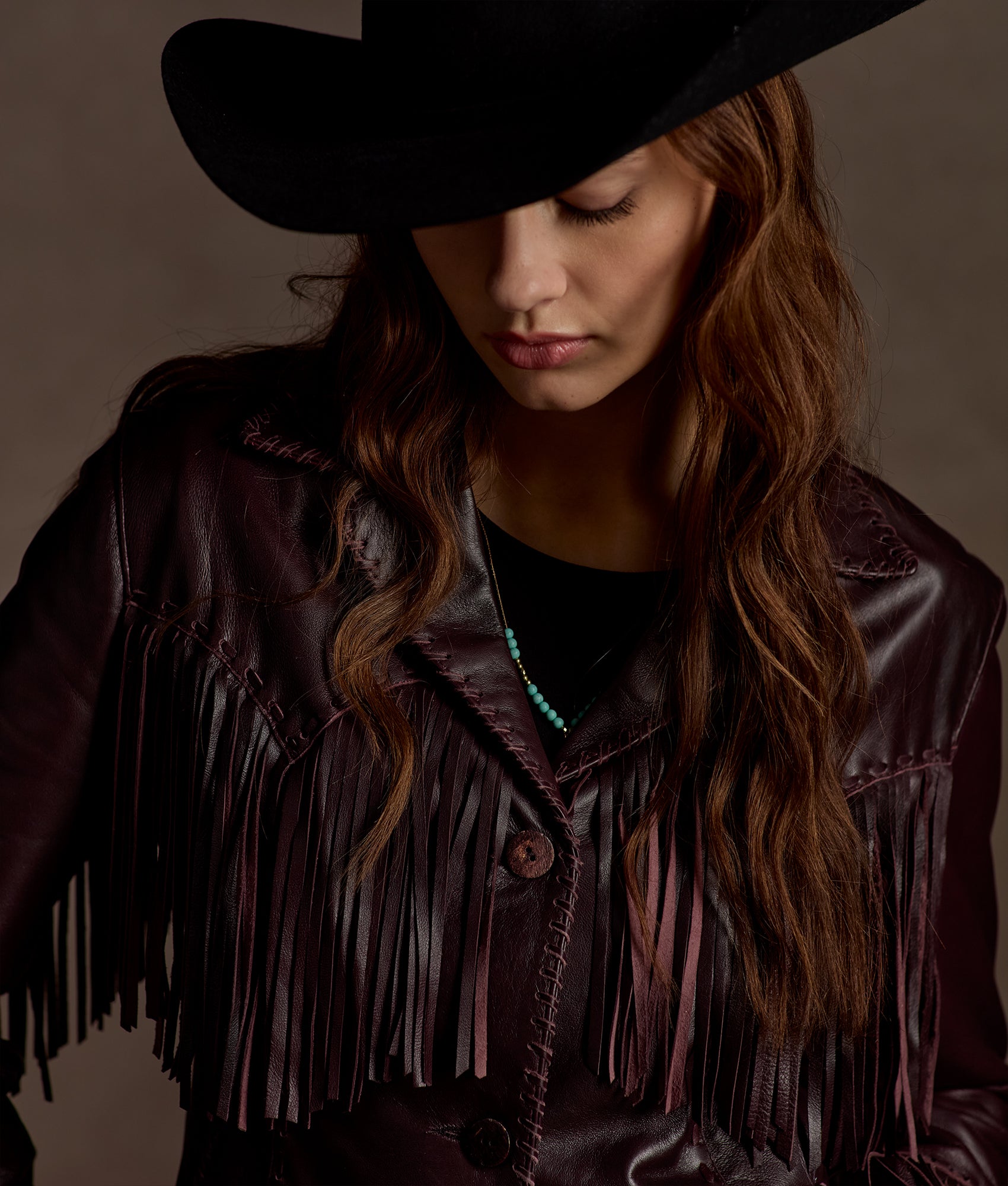 Tallulah Fringe Jacket :: Black Cherry - Image 10