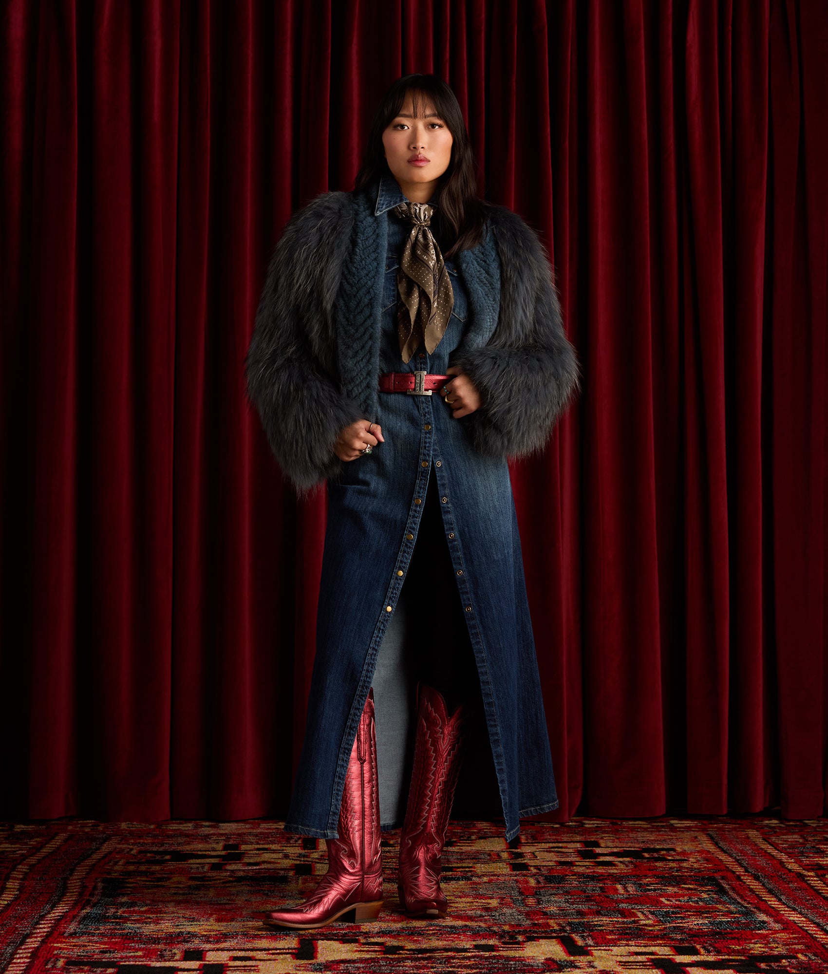 Janine Fur Jacket :: Turquoise - Image 8