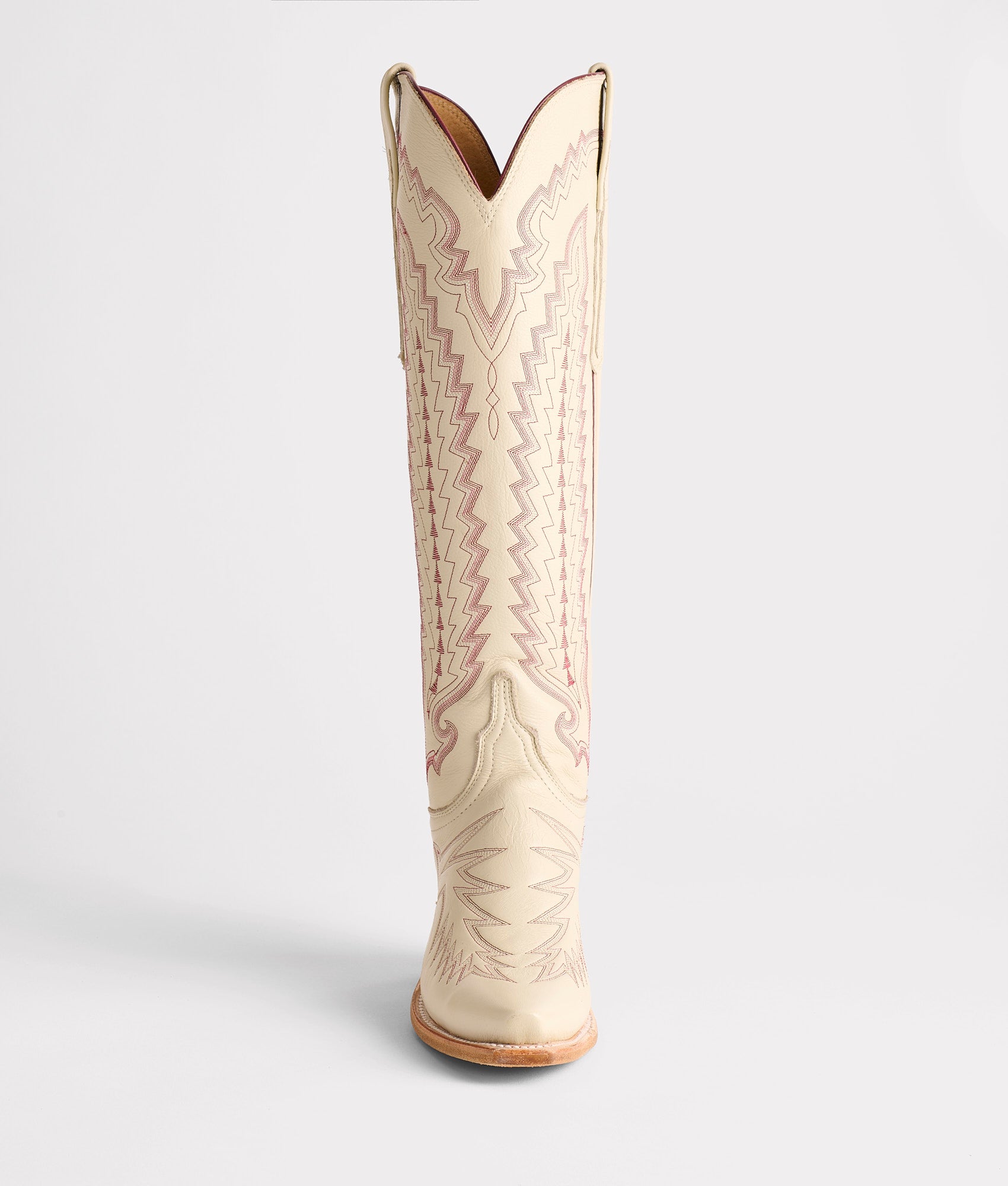 Priscilla :: Glitz Cream W/ Maroon Stitching - Image 4