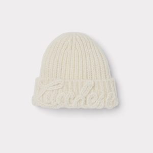 Script Knitted Beanie :: Cream