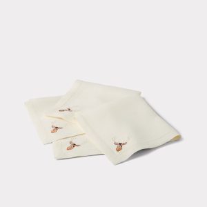 Stag Dinner Napkins - Set of Four :: Ecru
