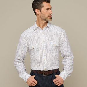 El Paso Cowboy Fit :: Blue-White With Navy Diamonds