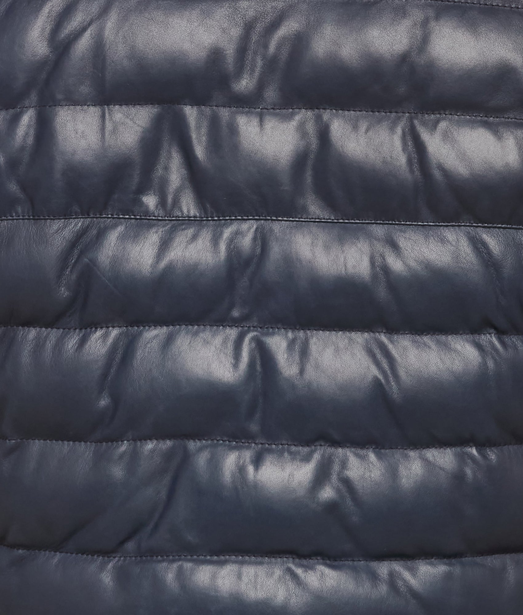 Men's Leather Puffer Vest :: Navy - Image 8