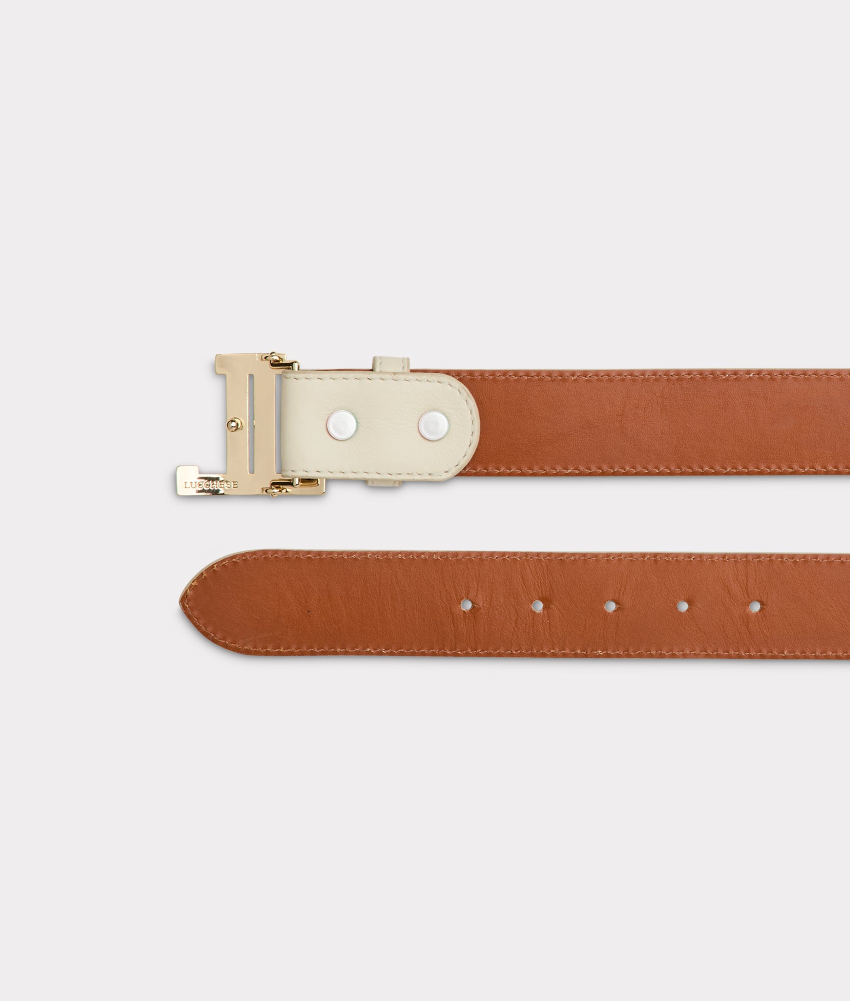 Women's Mirrored L Belt :: Glitz Cream - Image 4