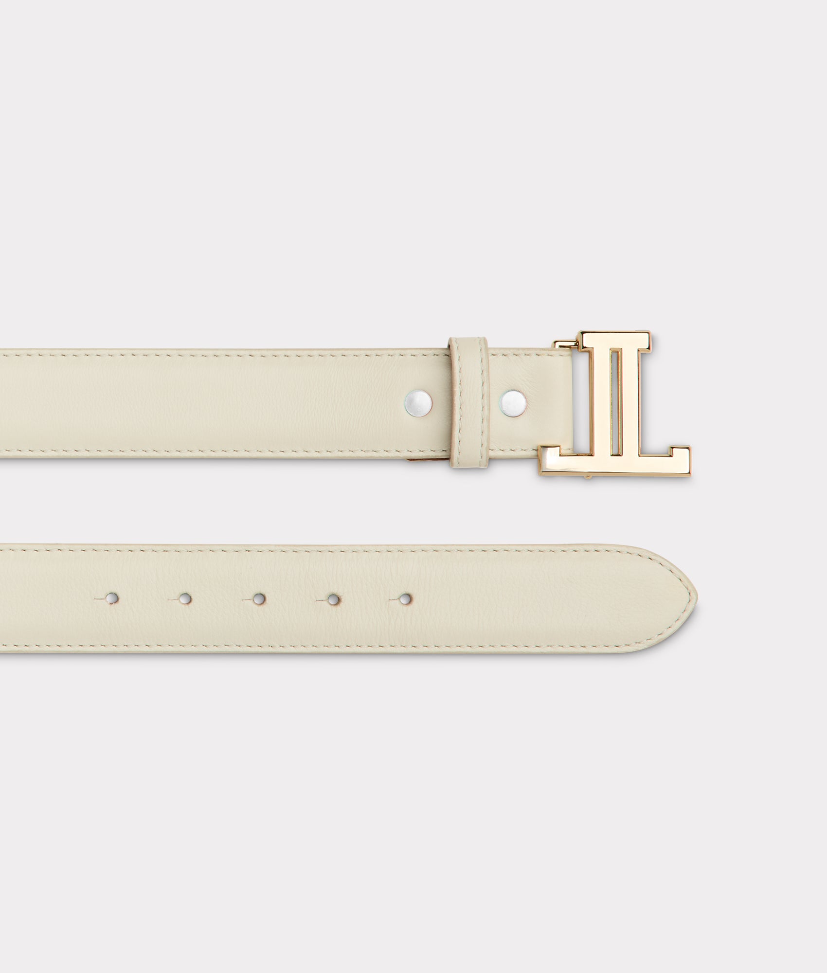Women's Mirrored L Belt :: Glitz Cream - Image 3